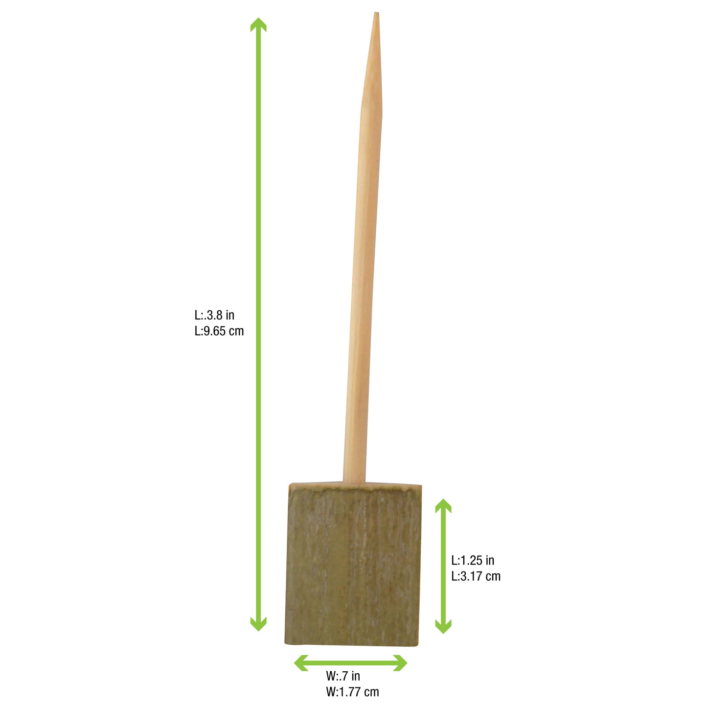 Single Prong Bamboo Skewer with Block End