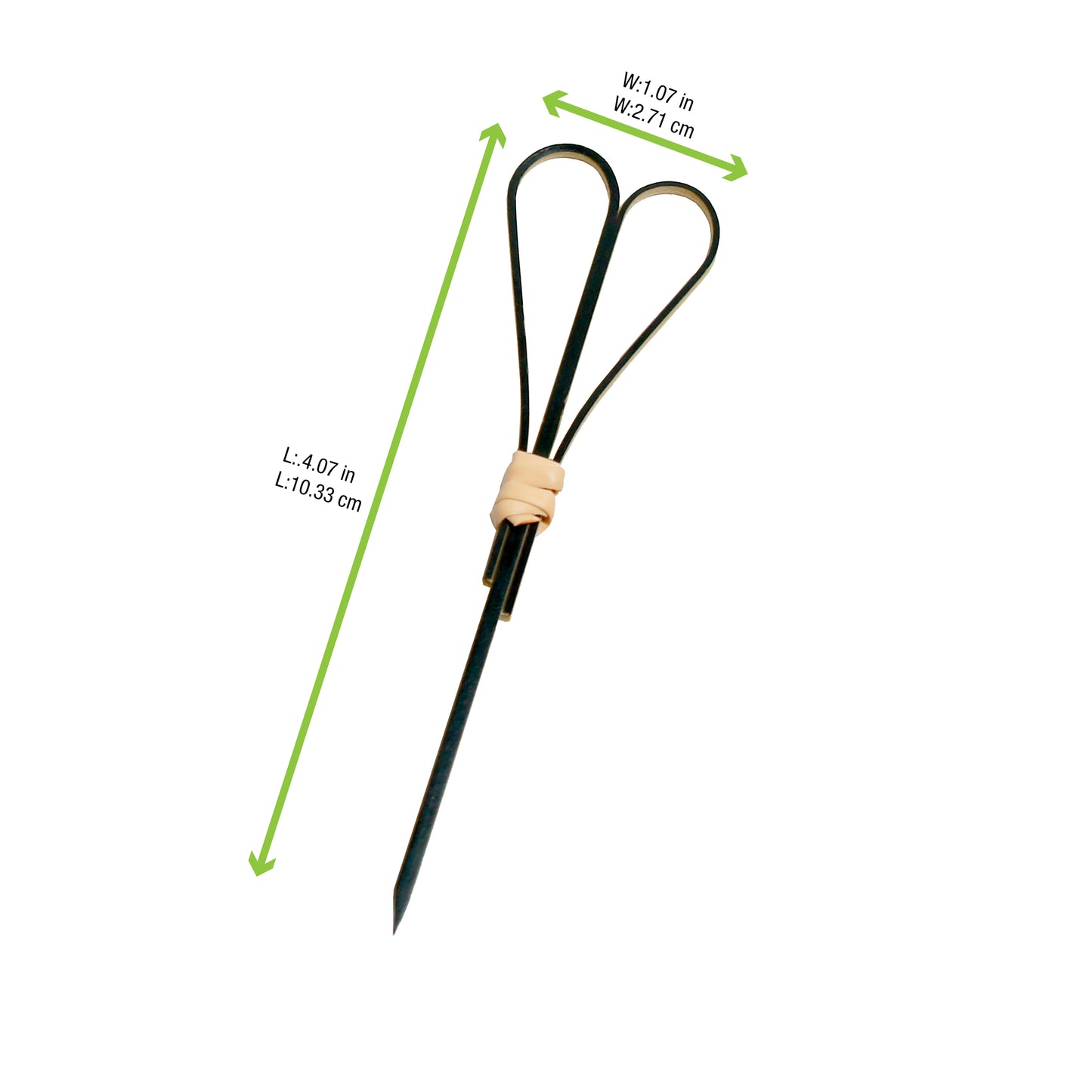 Black Bamboo Skewer With Looped Heart Design