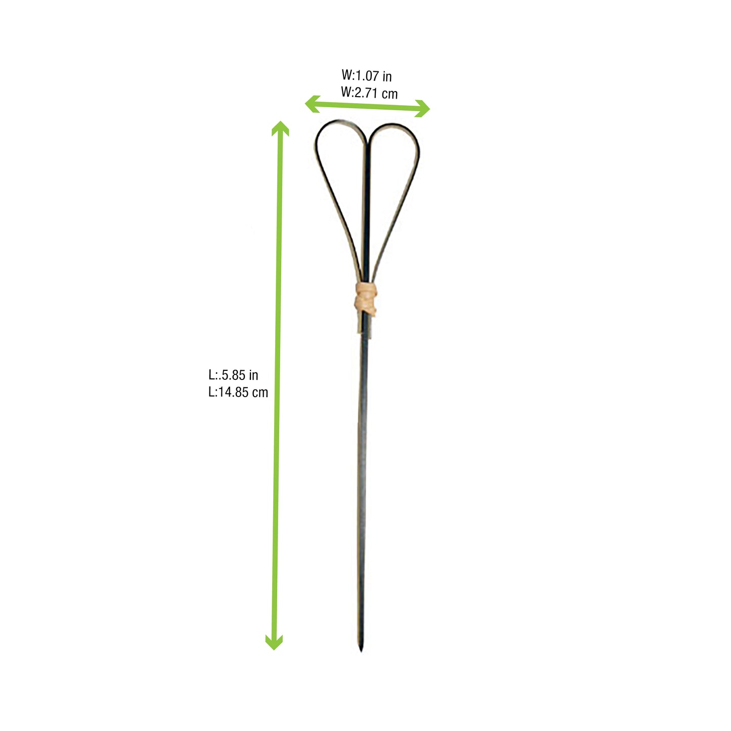 Black Bamboo Skewer With Looped Heart Design