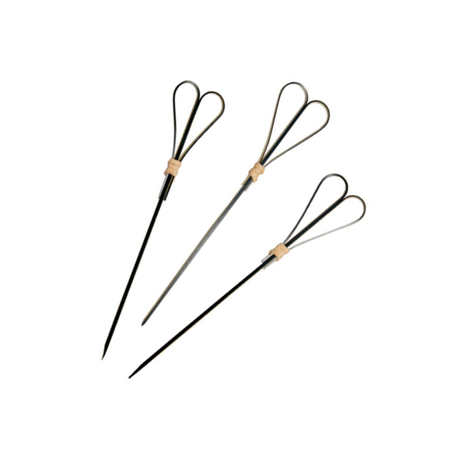 Black Bamboo Skewer With Looped Heart Design