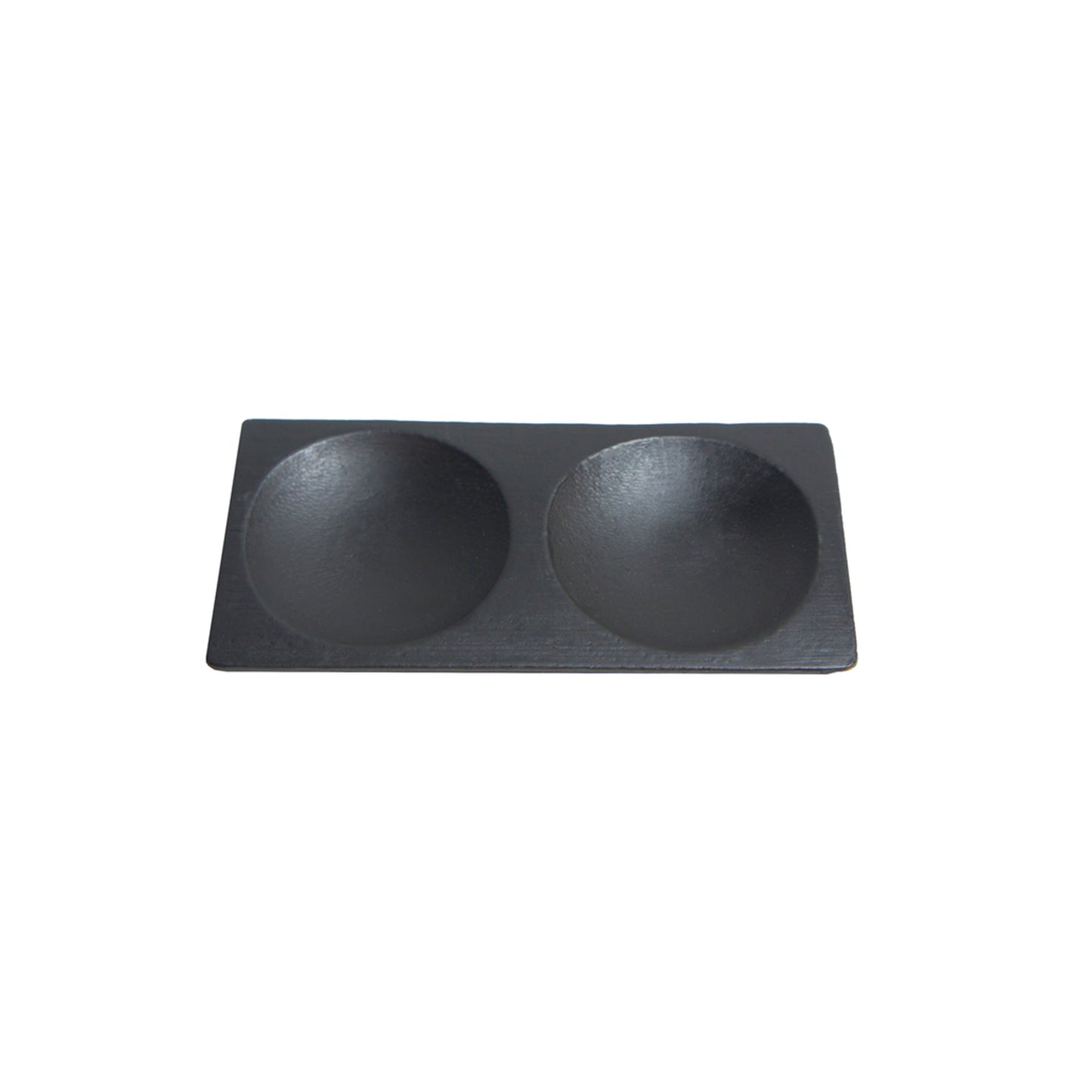 Mini Black Bamboo Plate 2 Compartments