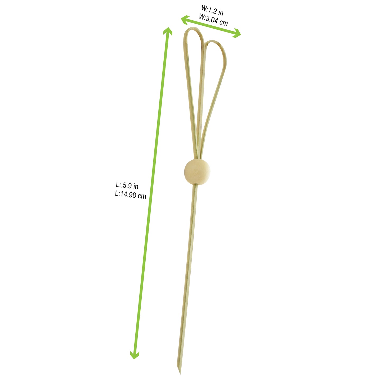 The Heart Bamboo Pick with Ball Natural Wood Ball