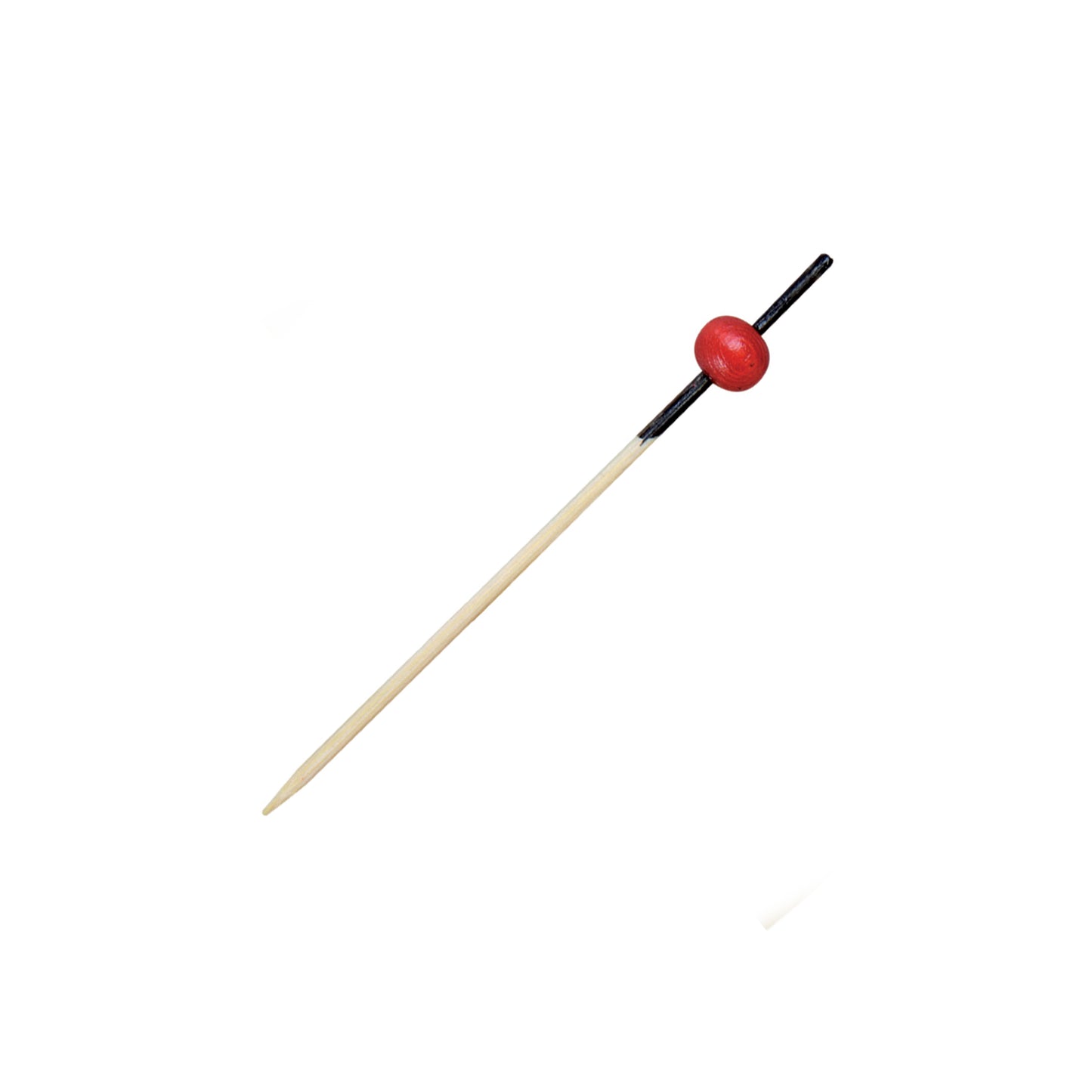Bamboo Pick with 1 Red Bead & Black End