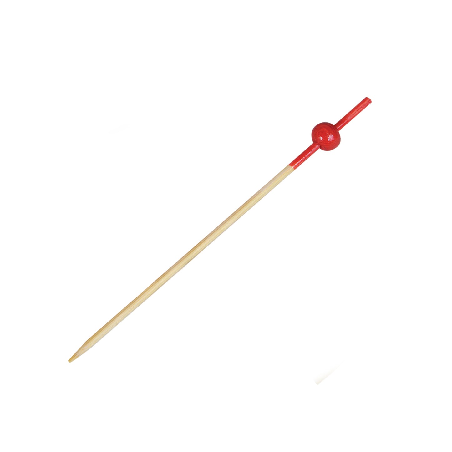 Bamboo Pick with 1 Red Bead & Red End