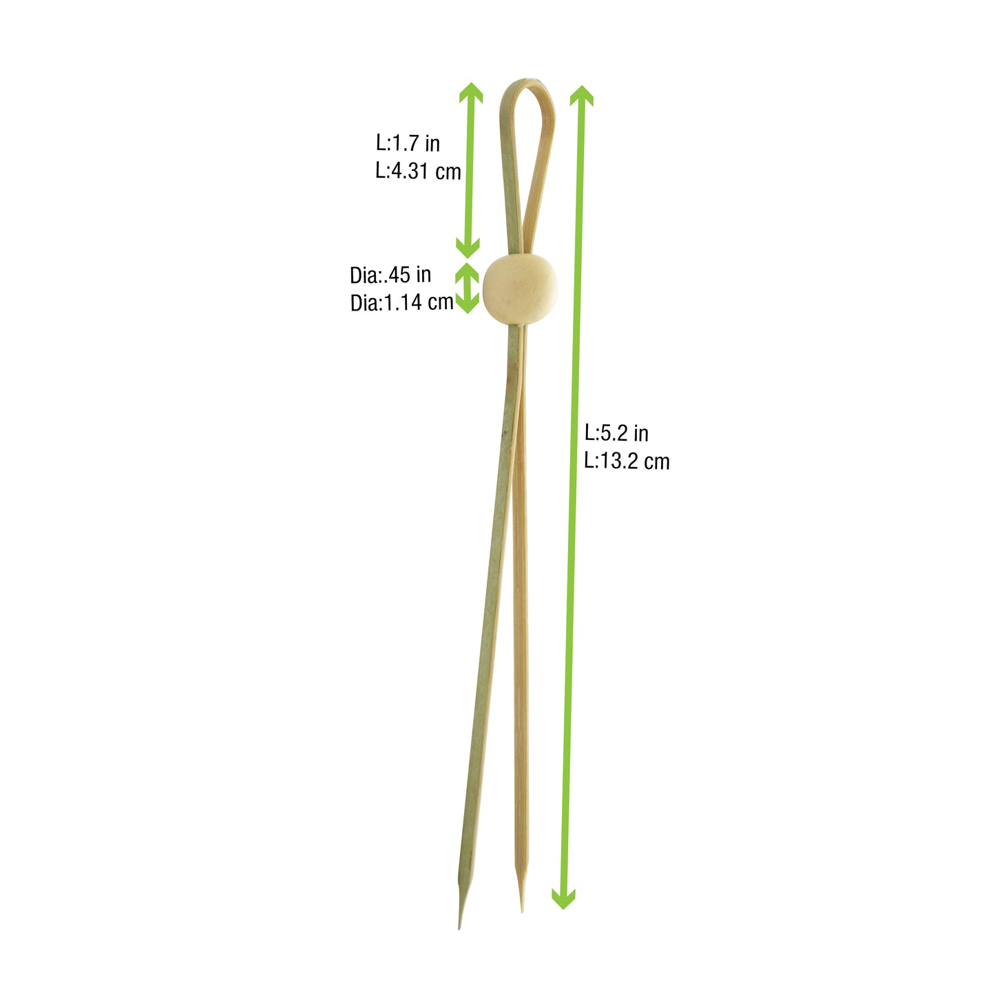 Bamboo Double Pick with Natural Adjustable Ball