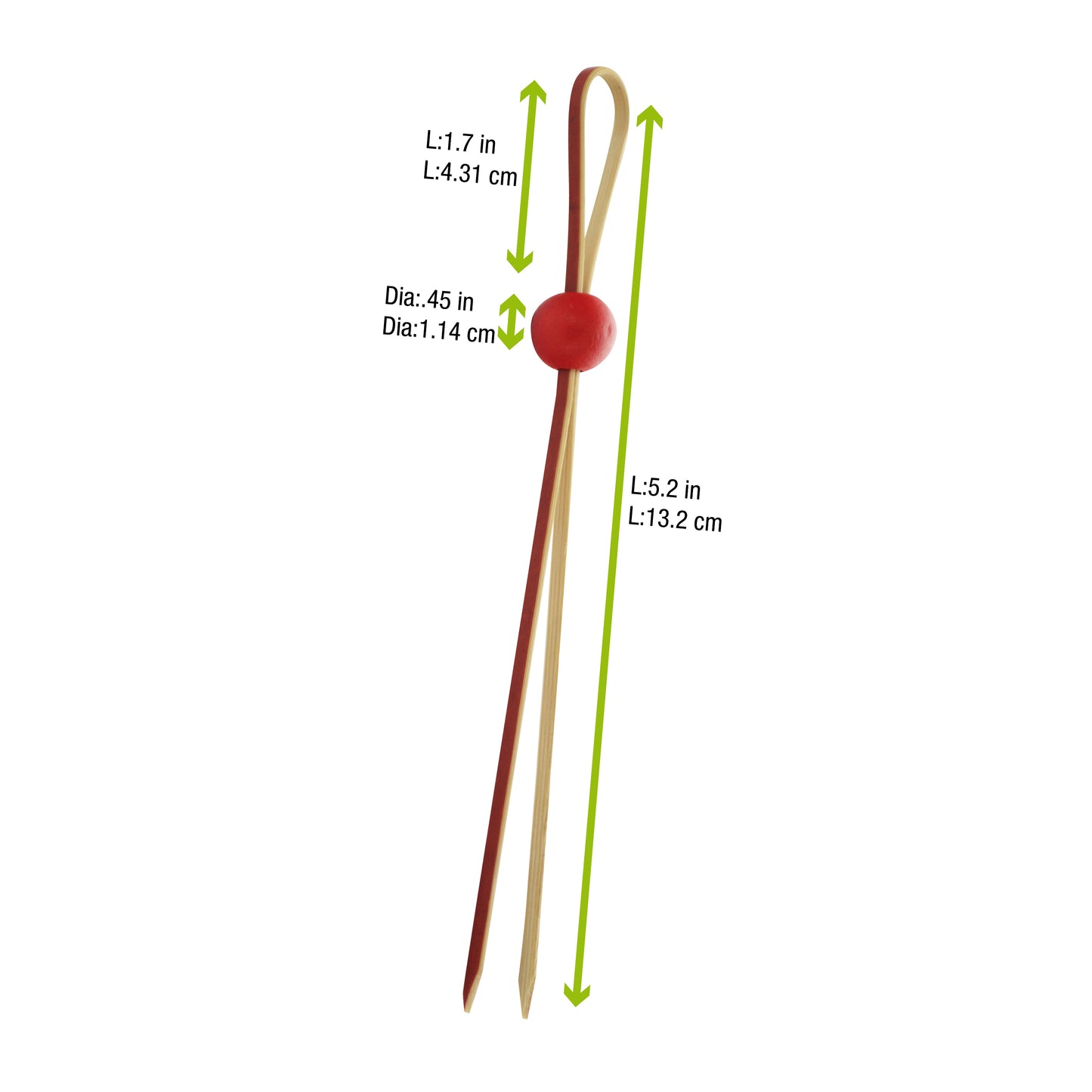 Bamboo Double Pick with Red Adjustable Ball
