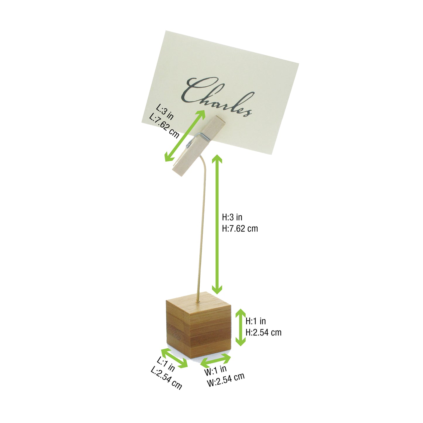 Sign Clip With Bamboo Base