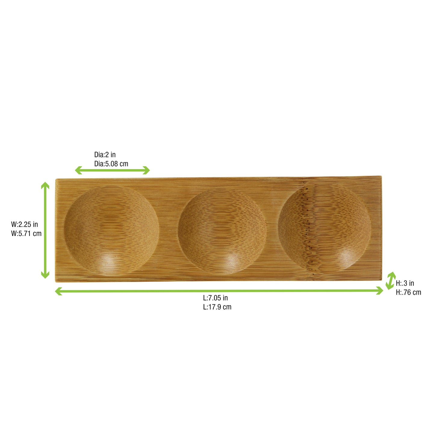 Bamboo Three Compartment Dish