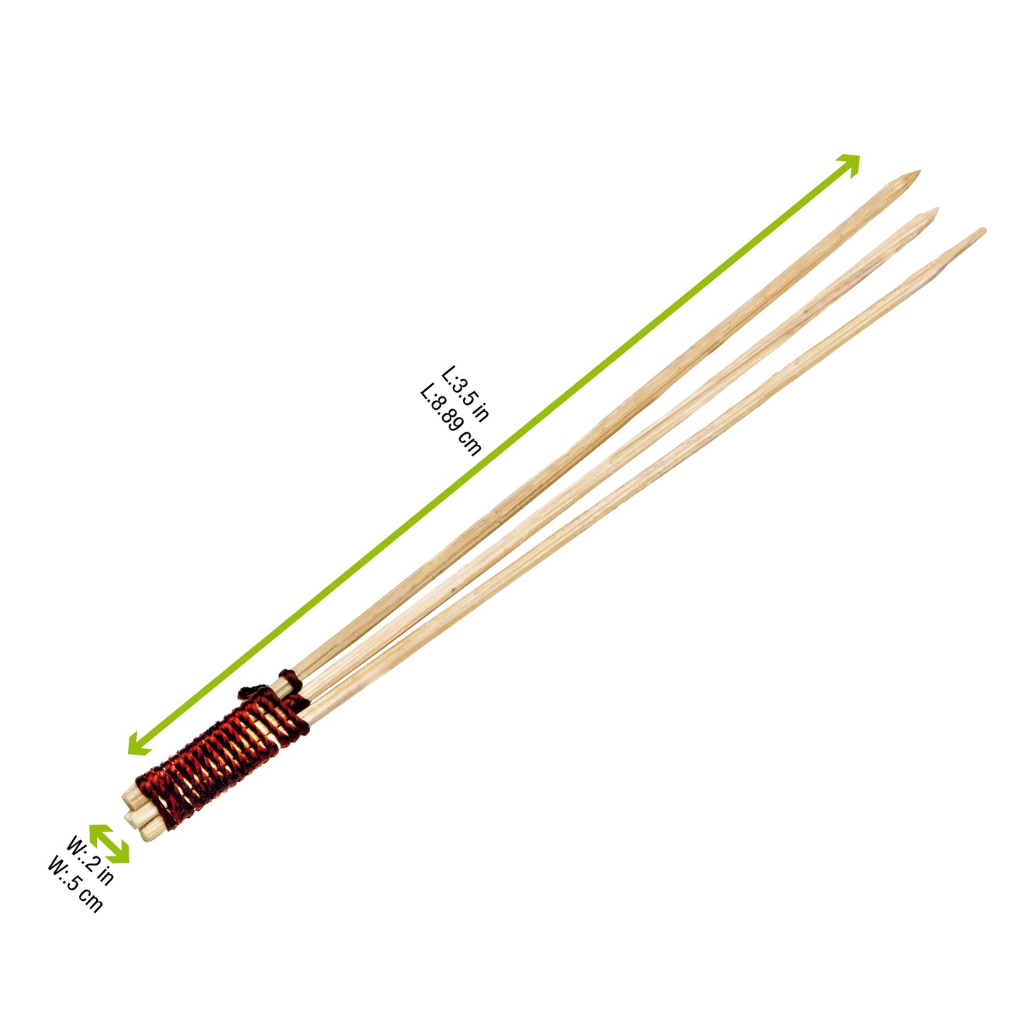 Bamboo Skewer 3 Prong with Tied End