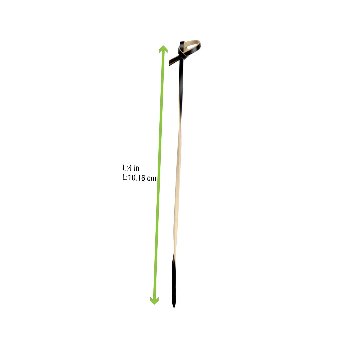 Black Bamboo Looped Skewer with Twisted Stem