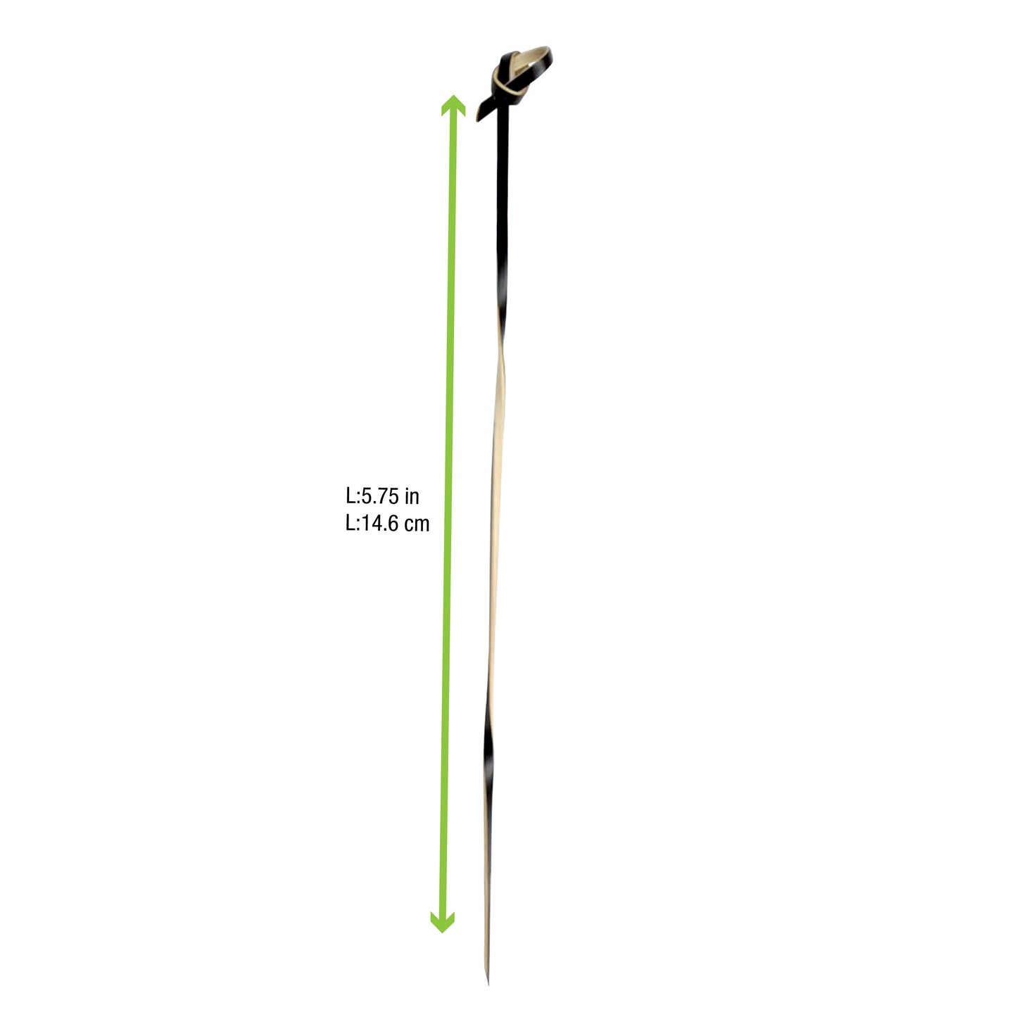 Black Bamboo Looped Skewer with Twisted Stem
