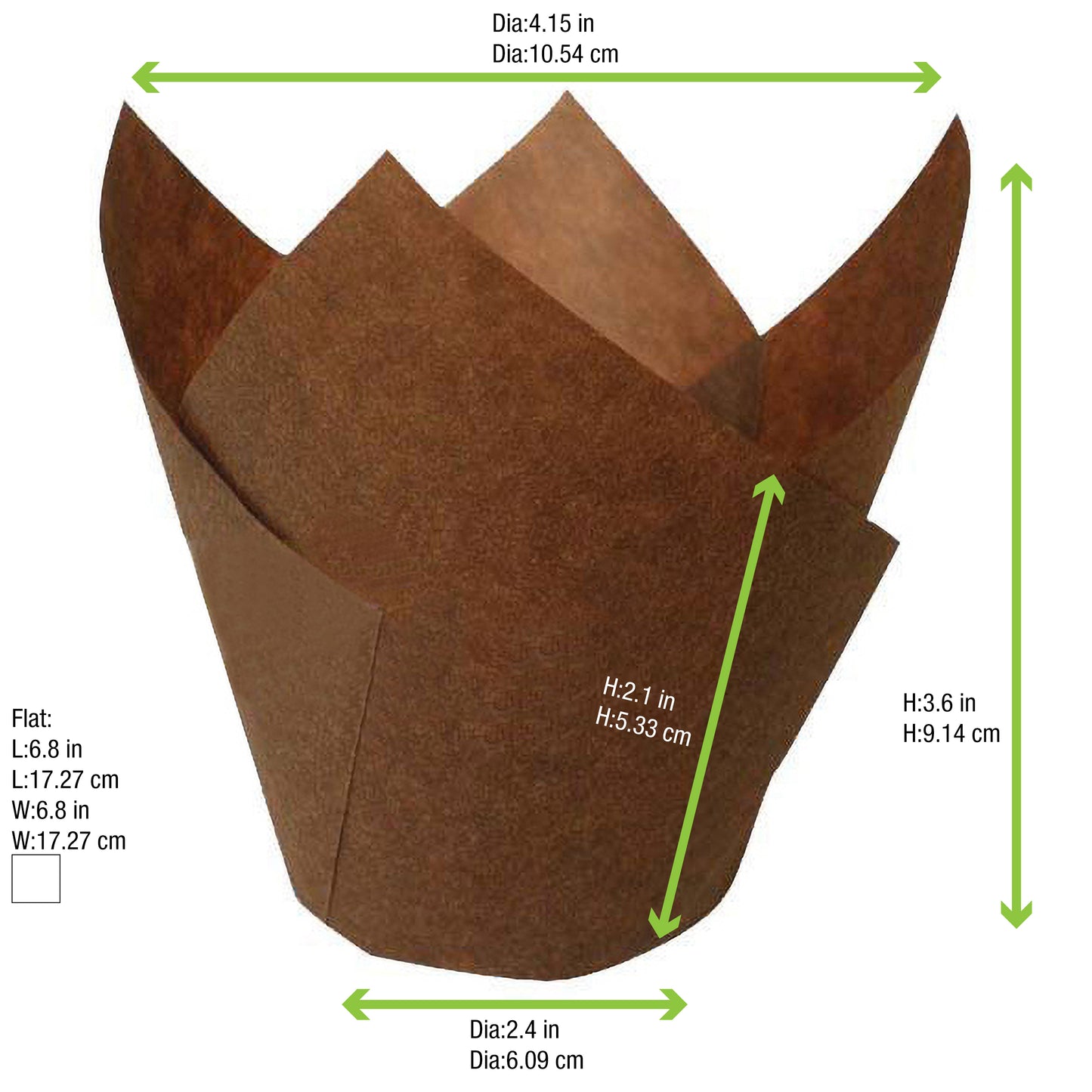 Tulip Dark Brown Greaseproof Baking Cup