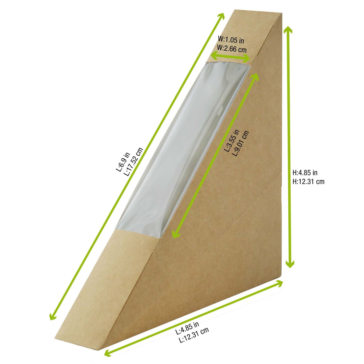 Kraft Single Sandwich Box with PET Window