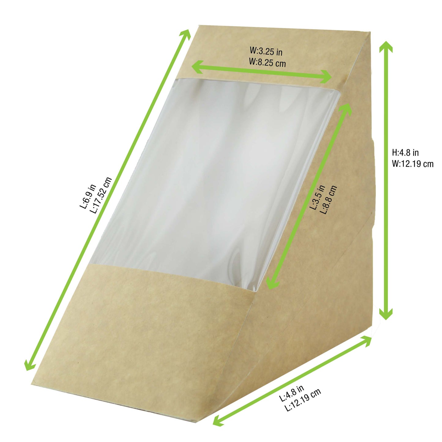 Kraft XL Triple Sandwich Box with PET Window