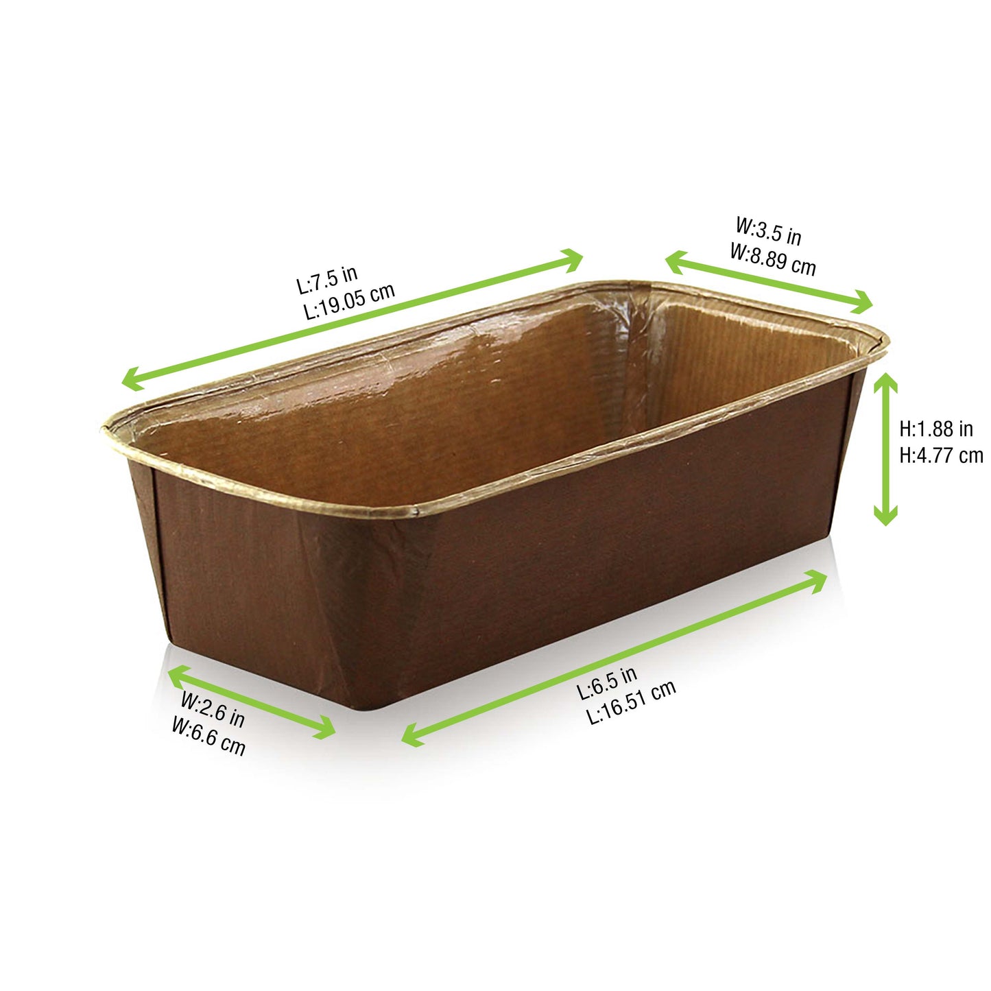 Free Standing Rectangular Kraft Paper Baking Mold