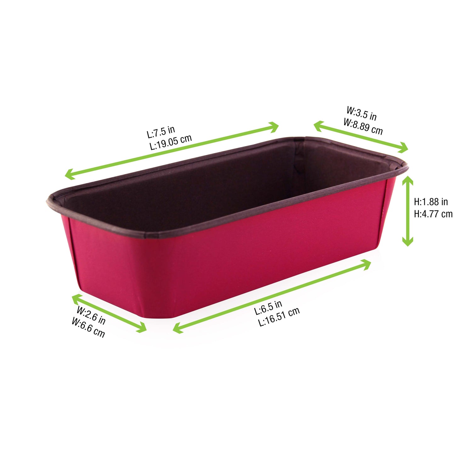 Free Standing Rectangular Pink Paper Baking Mold