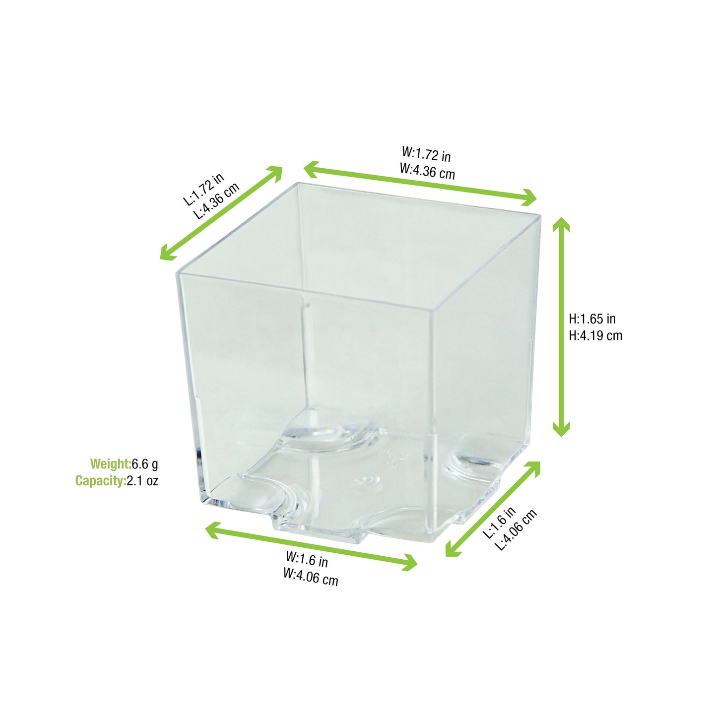 Clear Green Cubic Mini Cup
