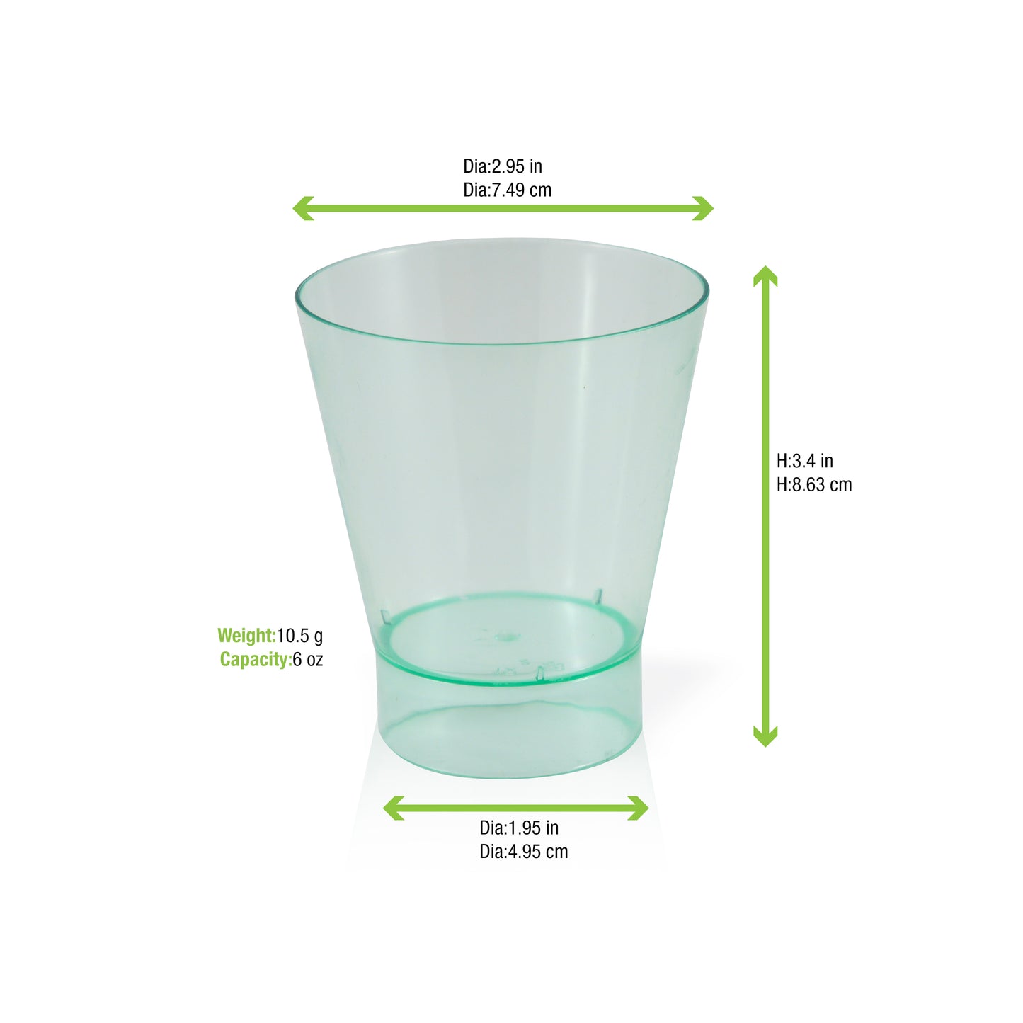 Transparent Green Cup 200/Case