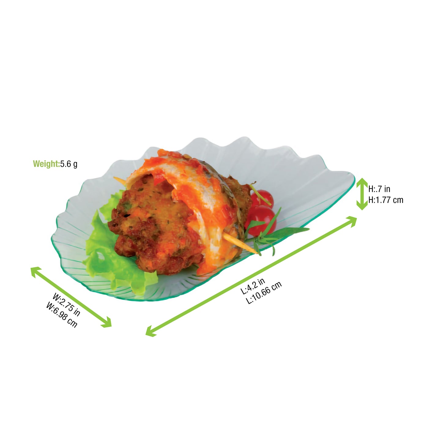Transparent Green Leaf Dish