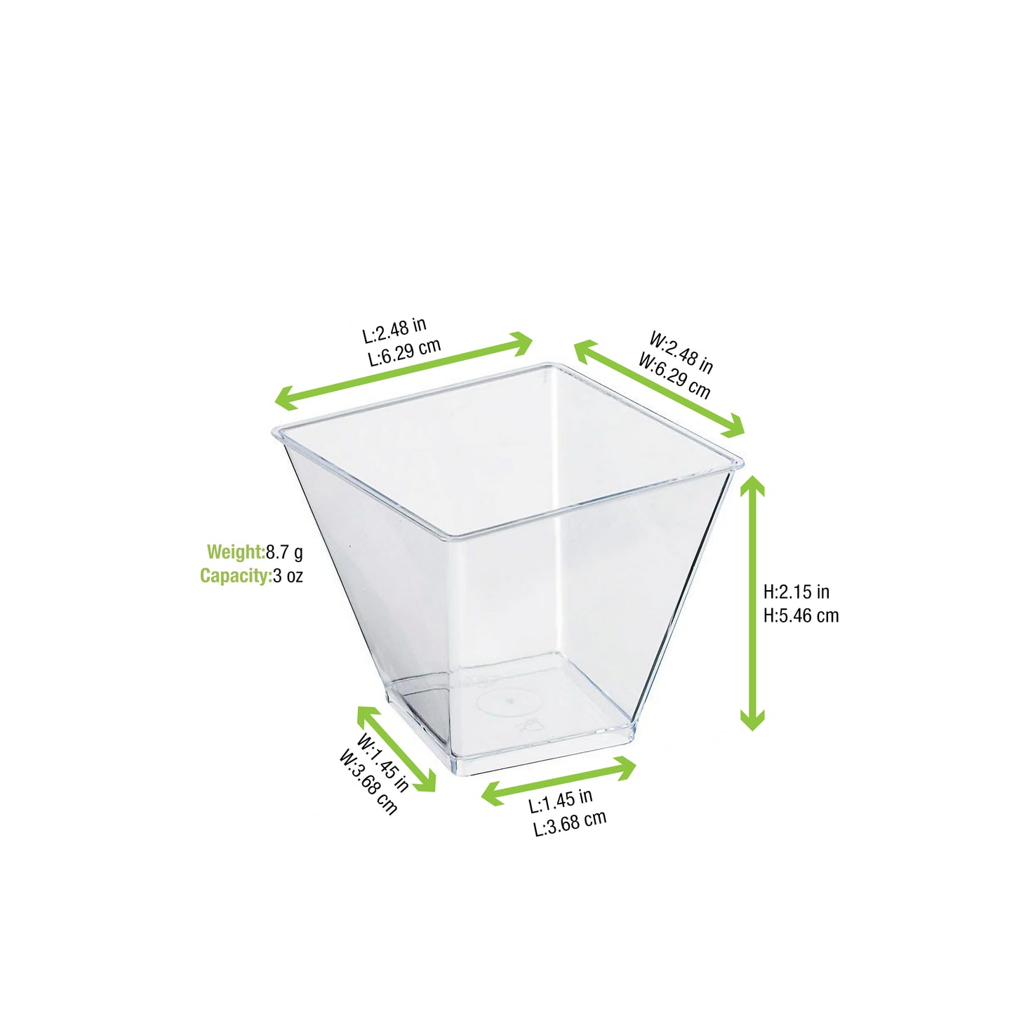 Clear Square Cup