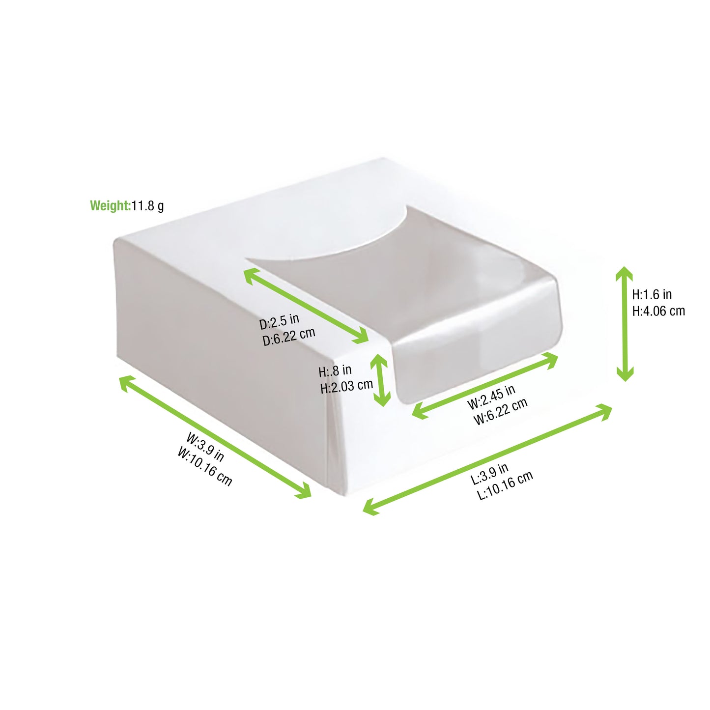 White Pastry Box with PET Window