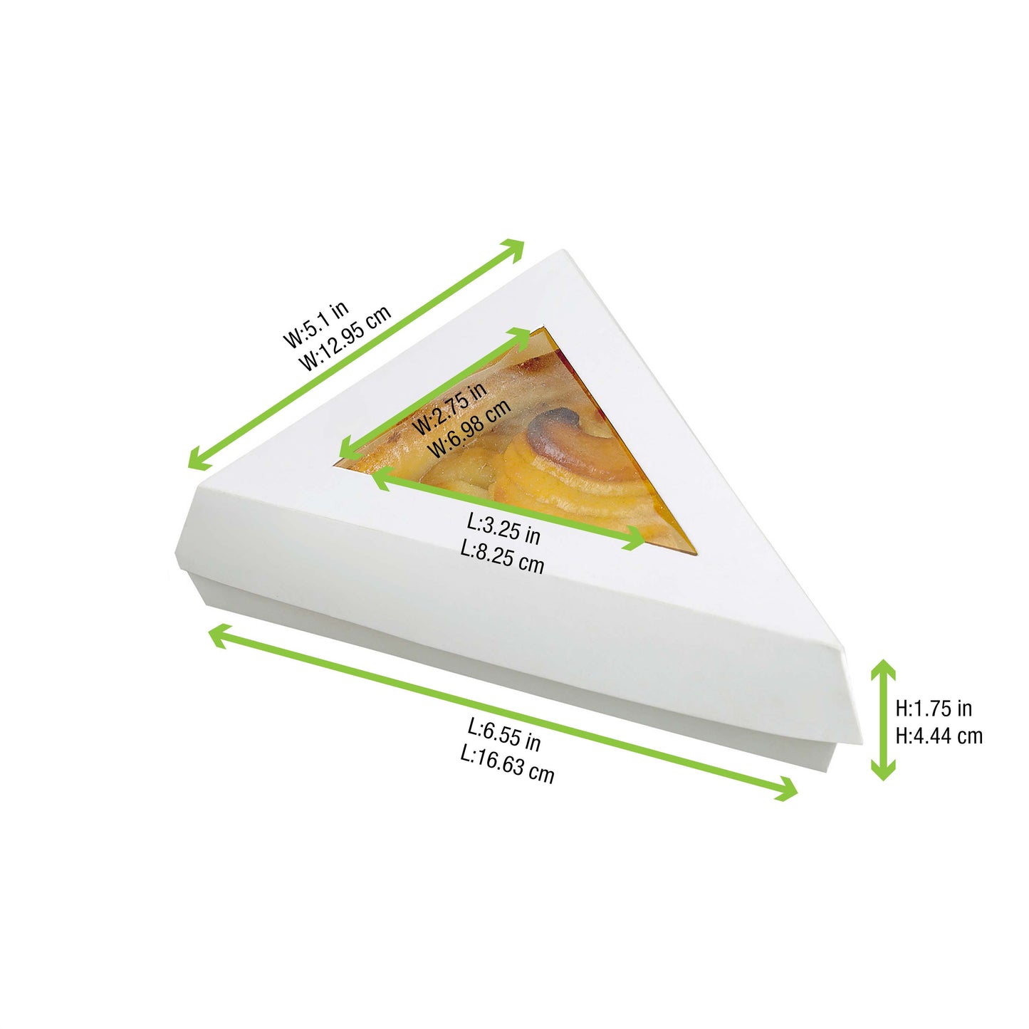 White Slice Box with PE Window Lid