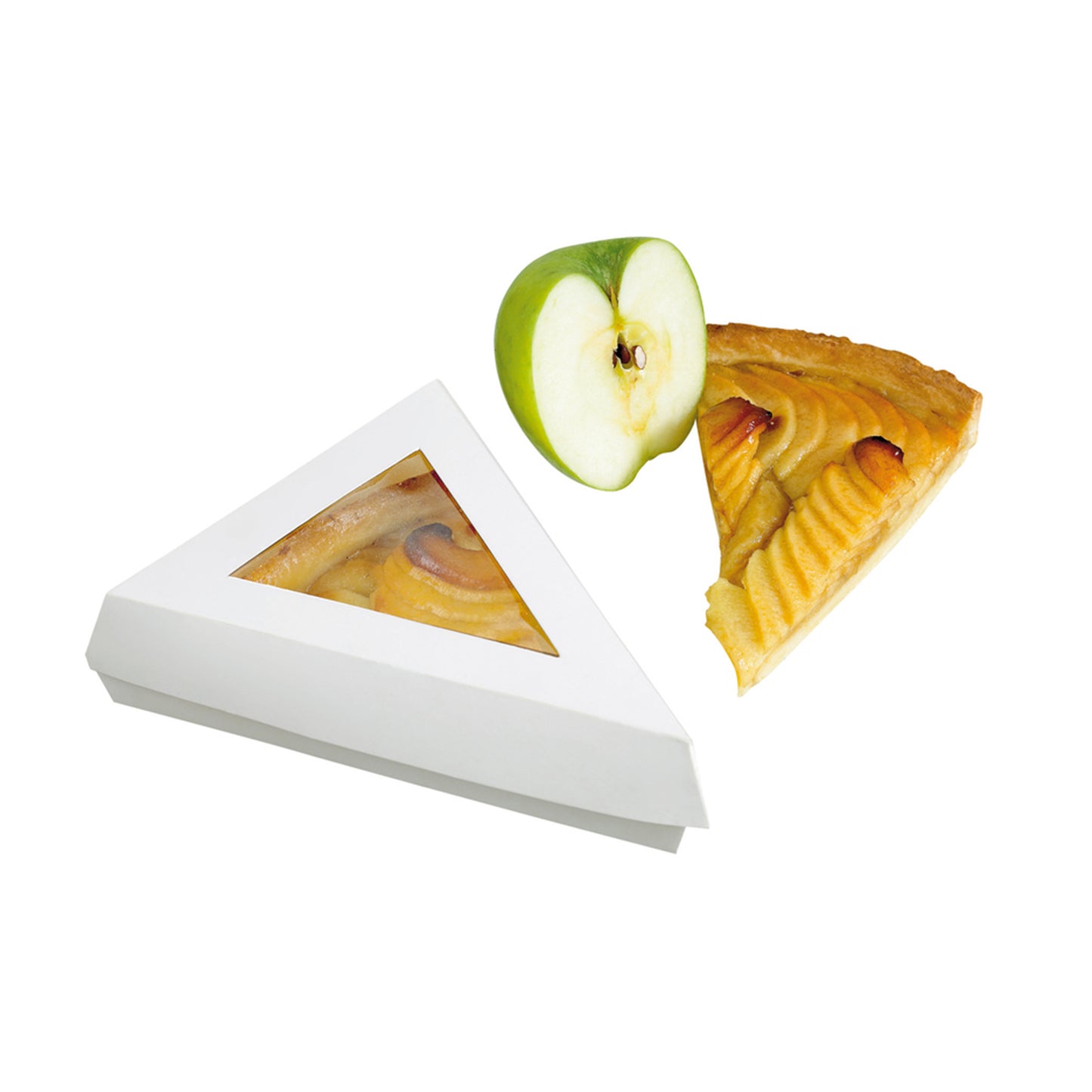 White Slice Box with PE Window Lid