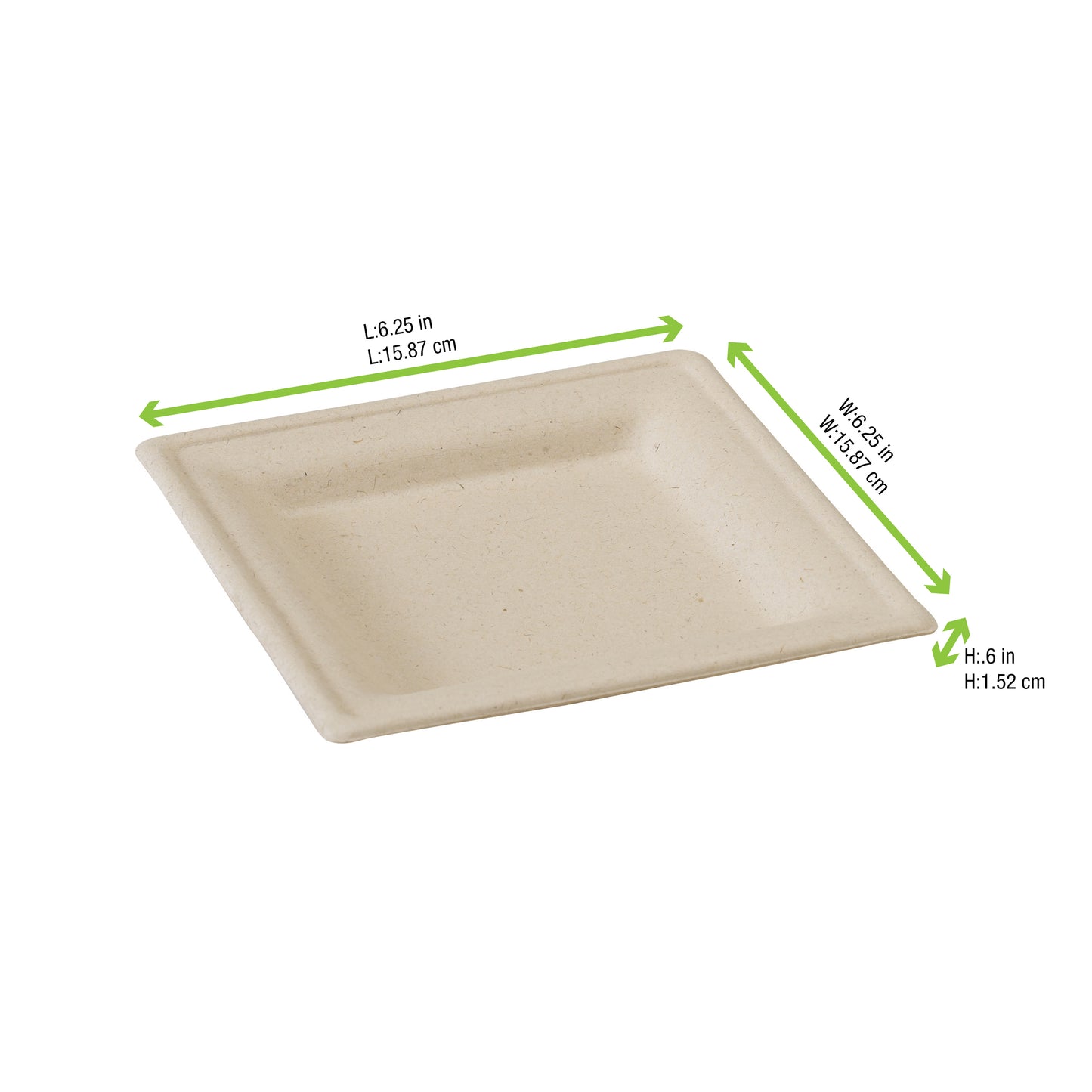 Square Brown Sugarcane Plate