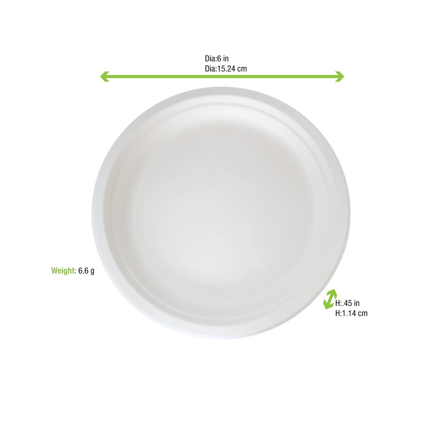 Sugarcane White Round Plate