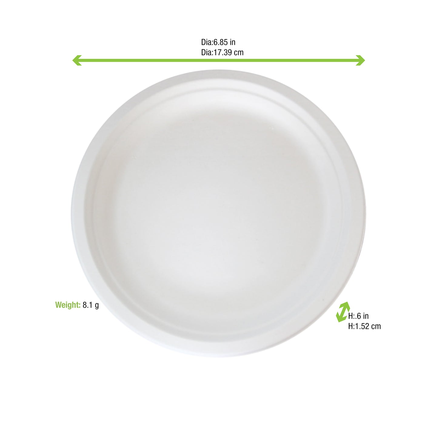 Sugarcane White Round Plate