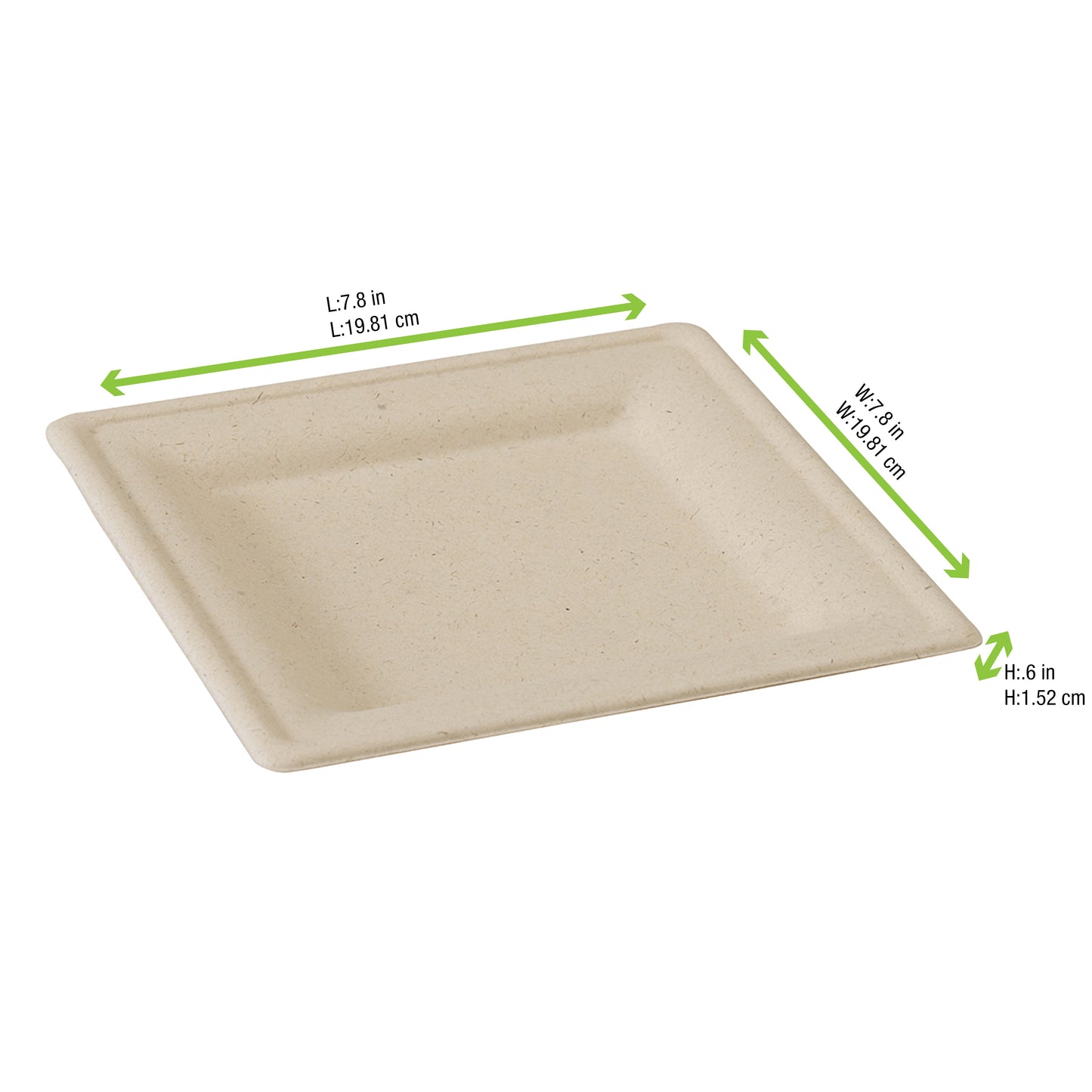 Square Brown Sugarcane Plate