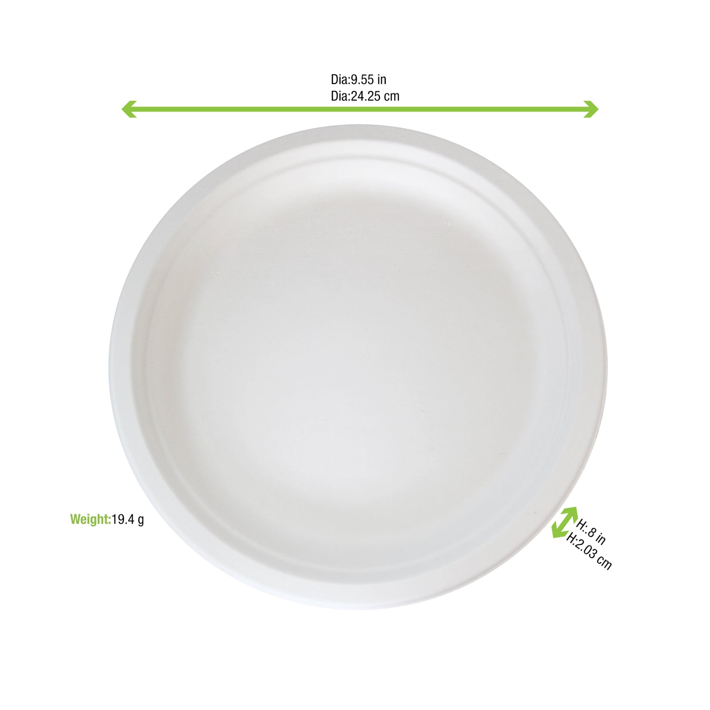 Round White Sugarcane Plate