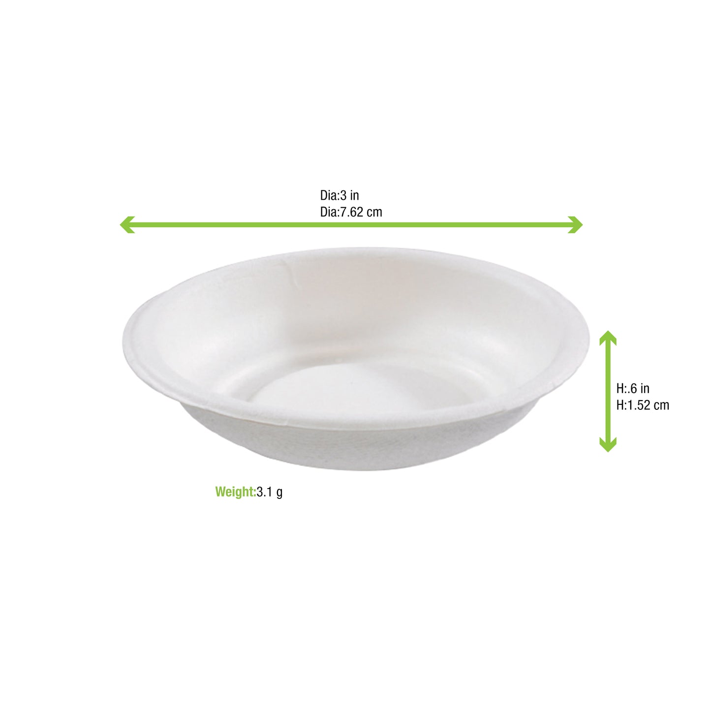 Round White Sugarcane Plate