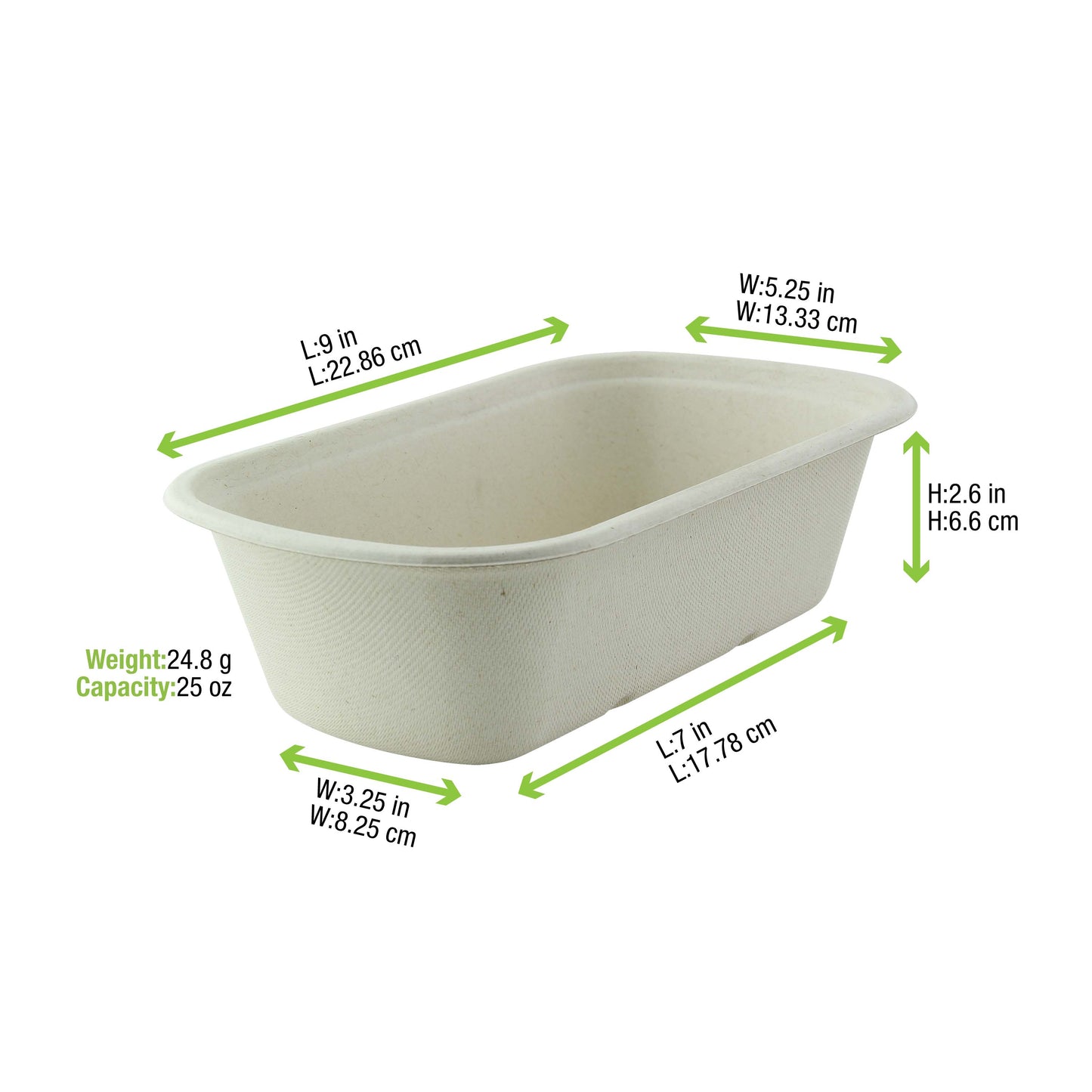 Rectangular Brown Sugarcane Container