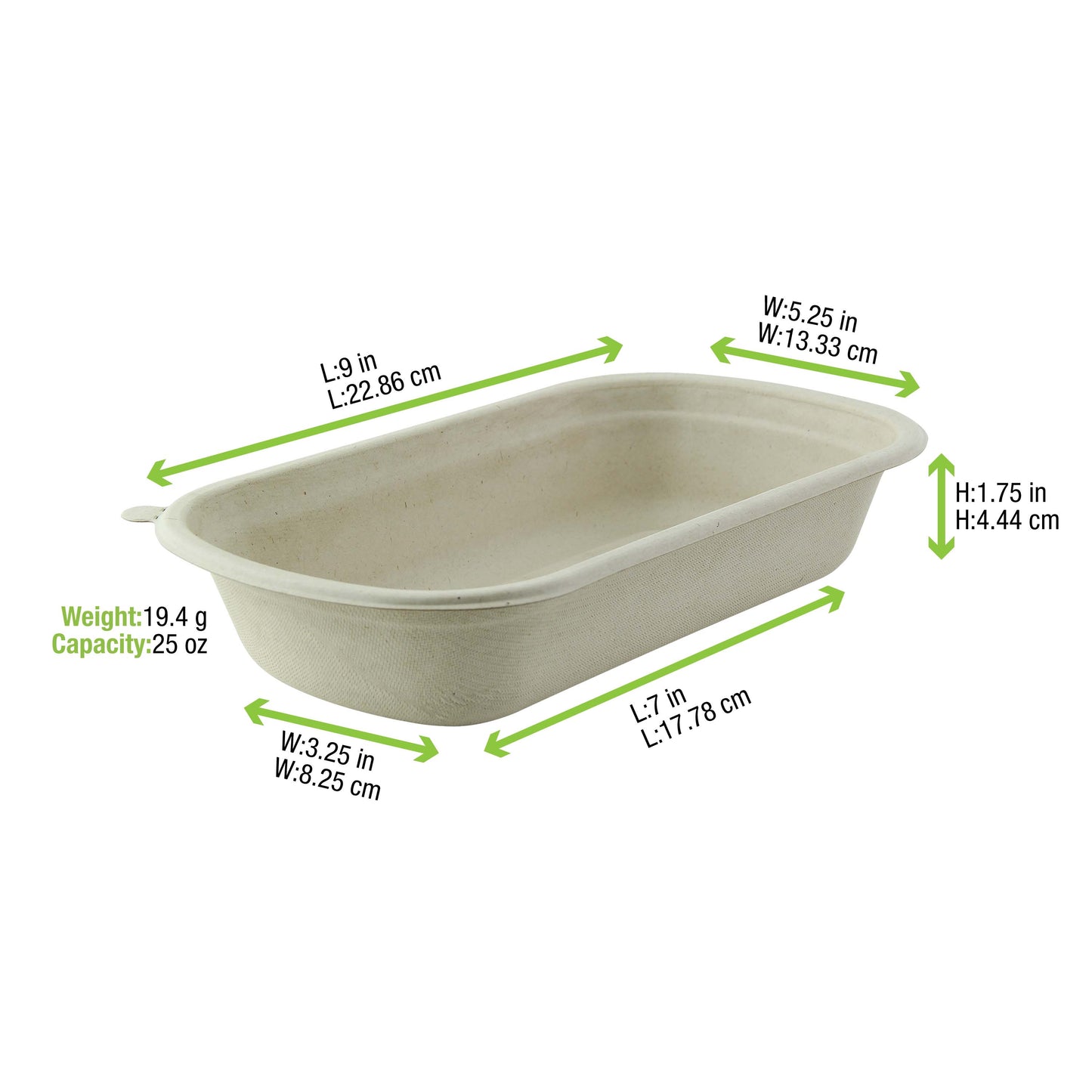 Rectangular Brown Sugarcane Container