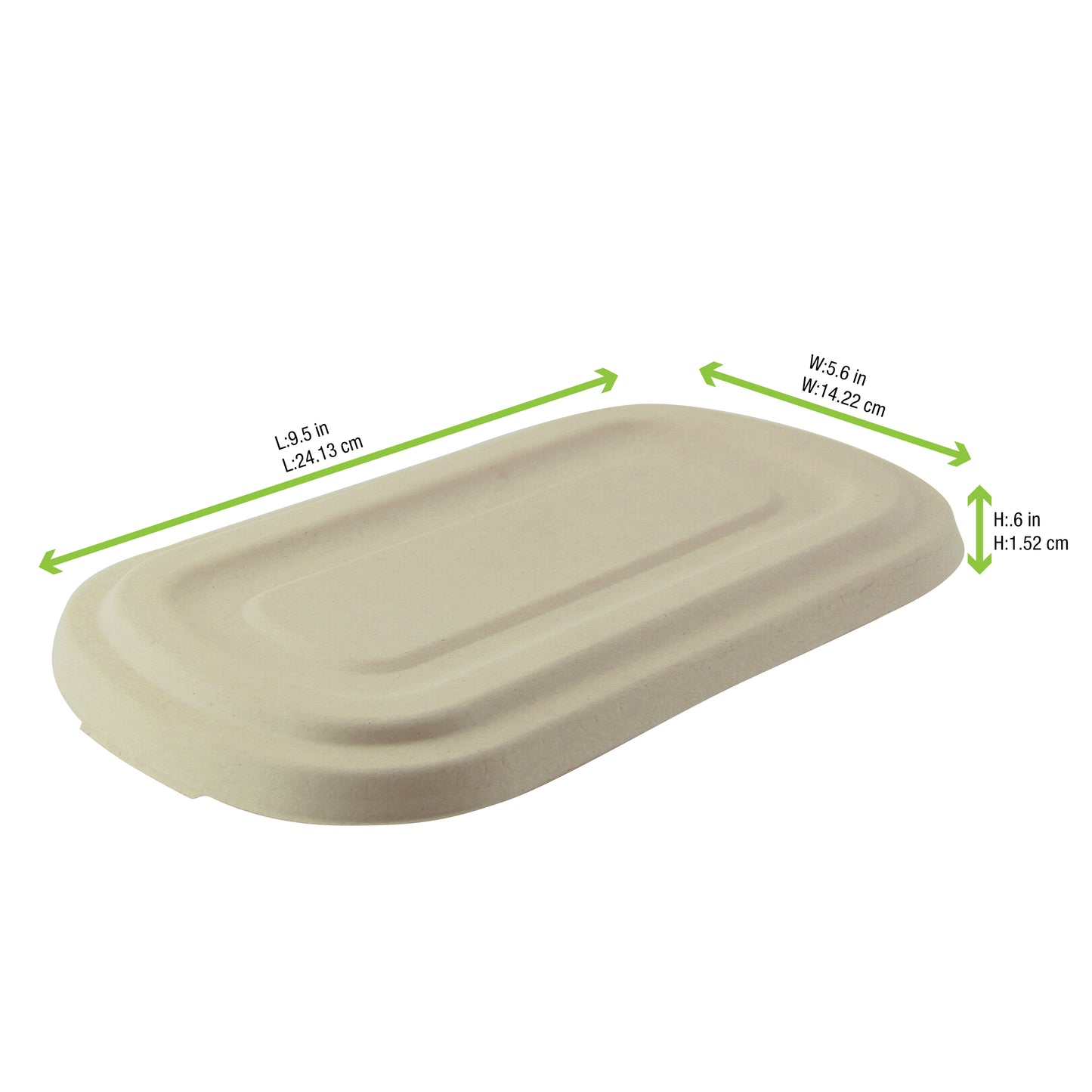 Rectangular Brown Sugarcane Lid