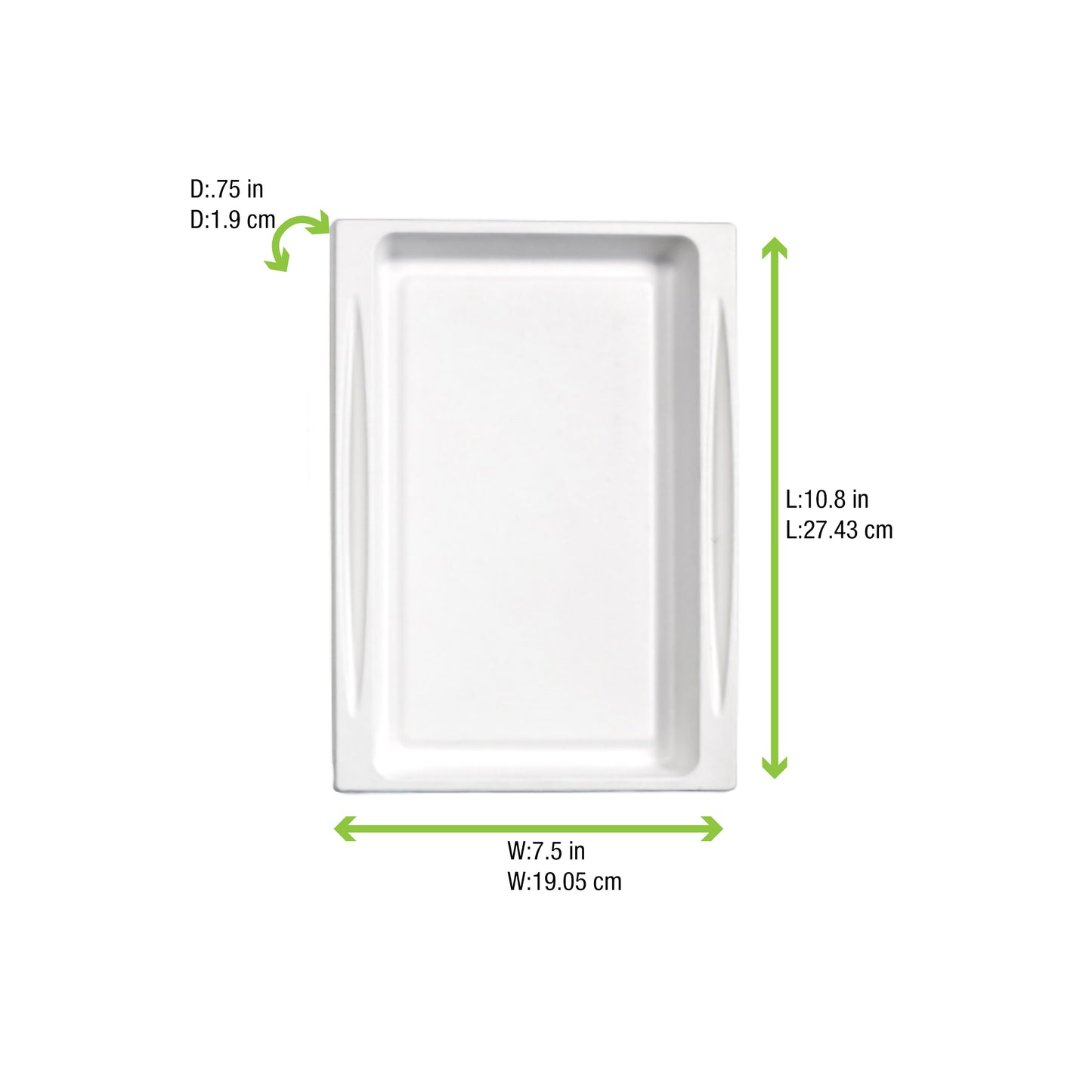 White Sugarcane Tray - Atlas 1/2