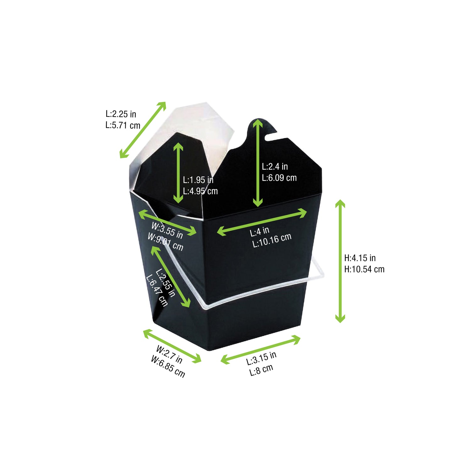 Black Take Out Box with Handle