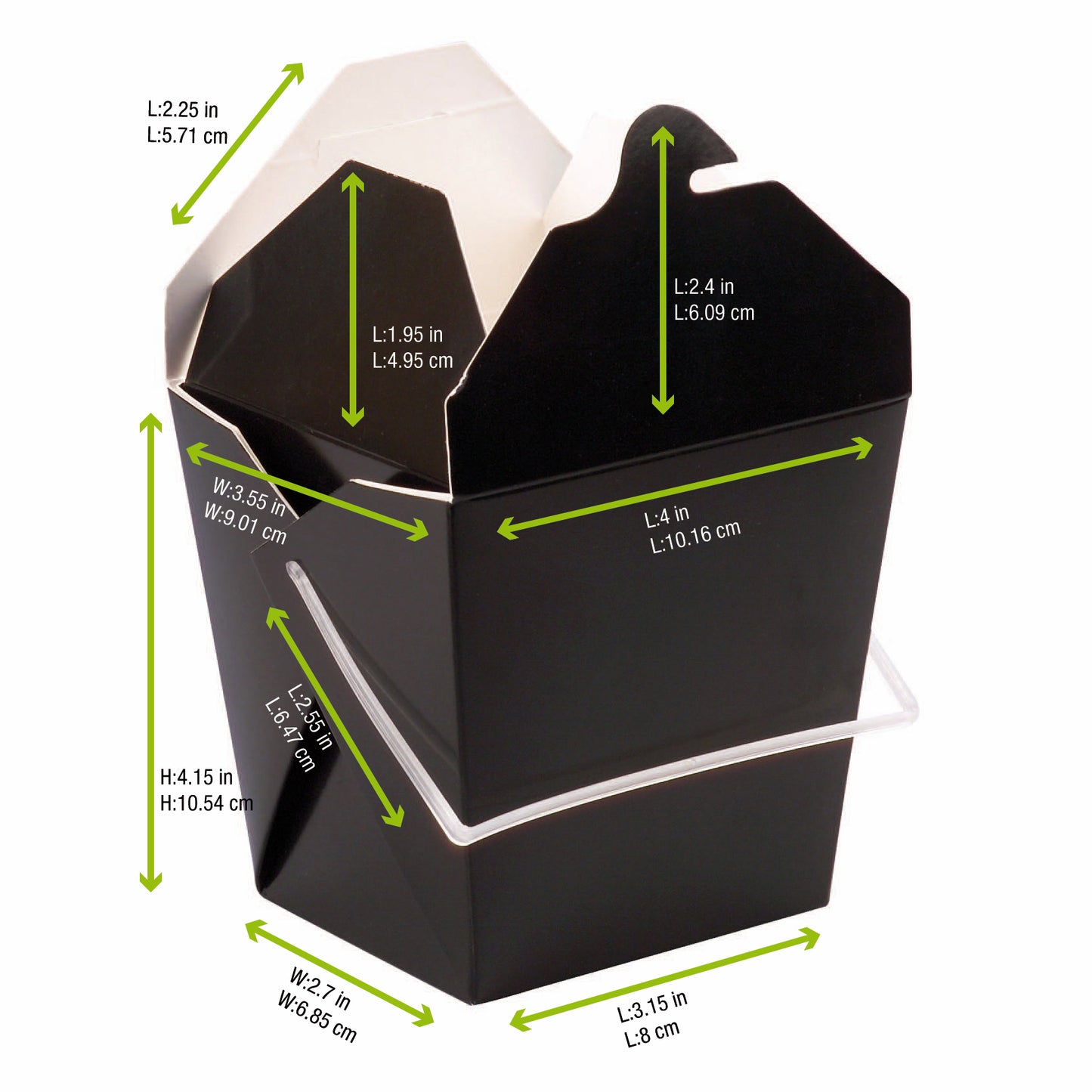 Black Take Out Box with Handle