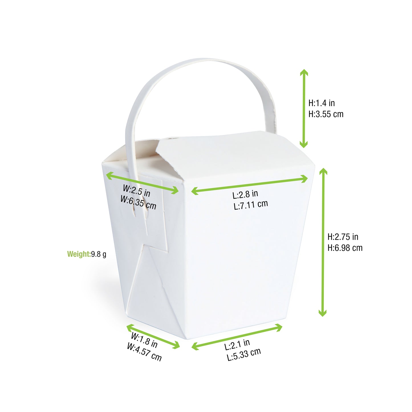 Mini White Take Out Box with Handle