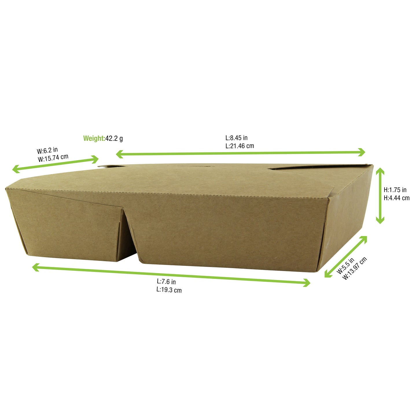 2-Compartment Kraft Cardboard Meal Box