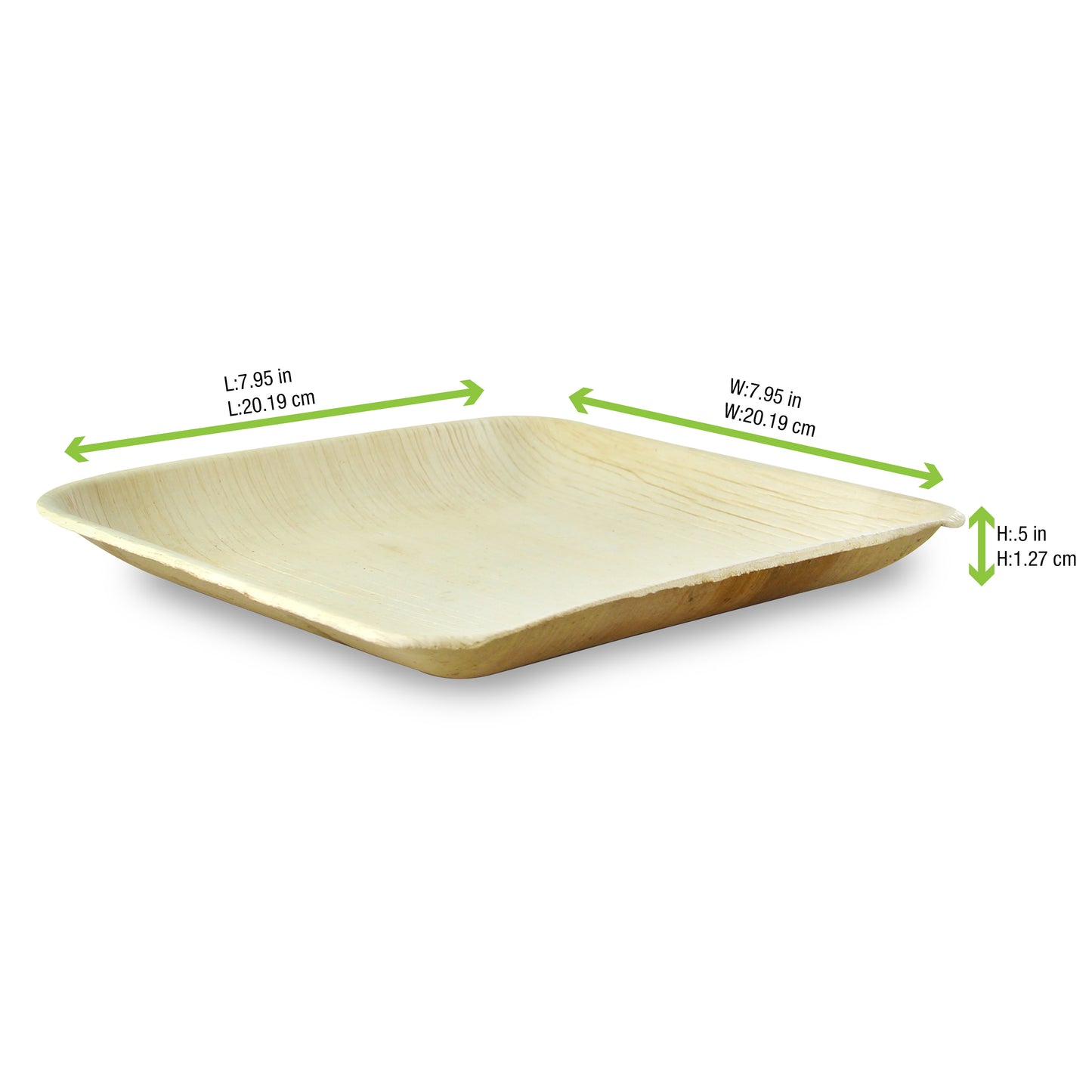 Square Palm Leaf Plate with Rounded Corners