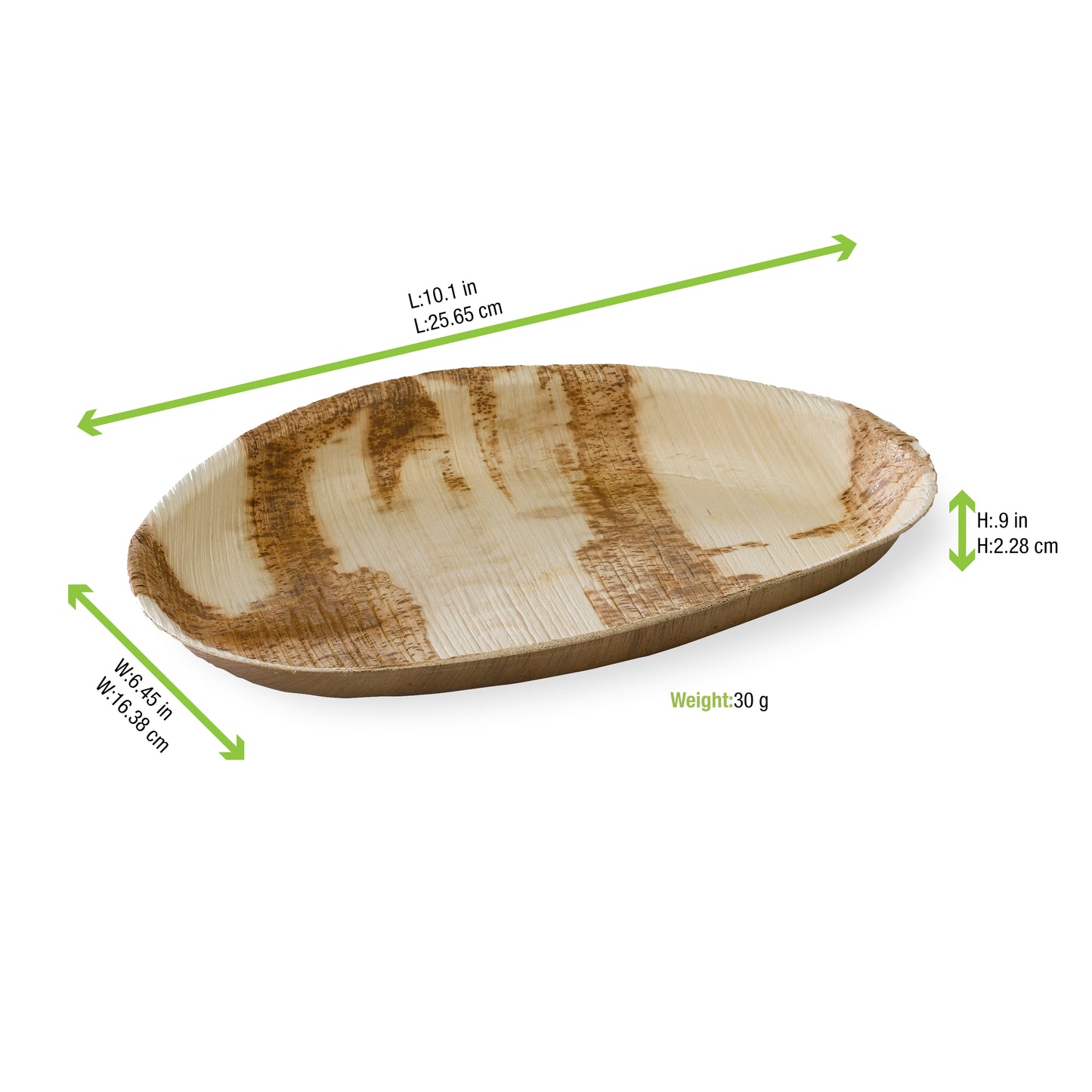 Egg Shaped Palm Leaf Plate