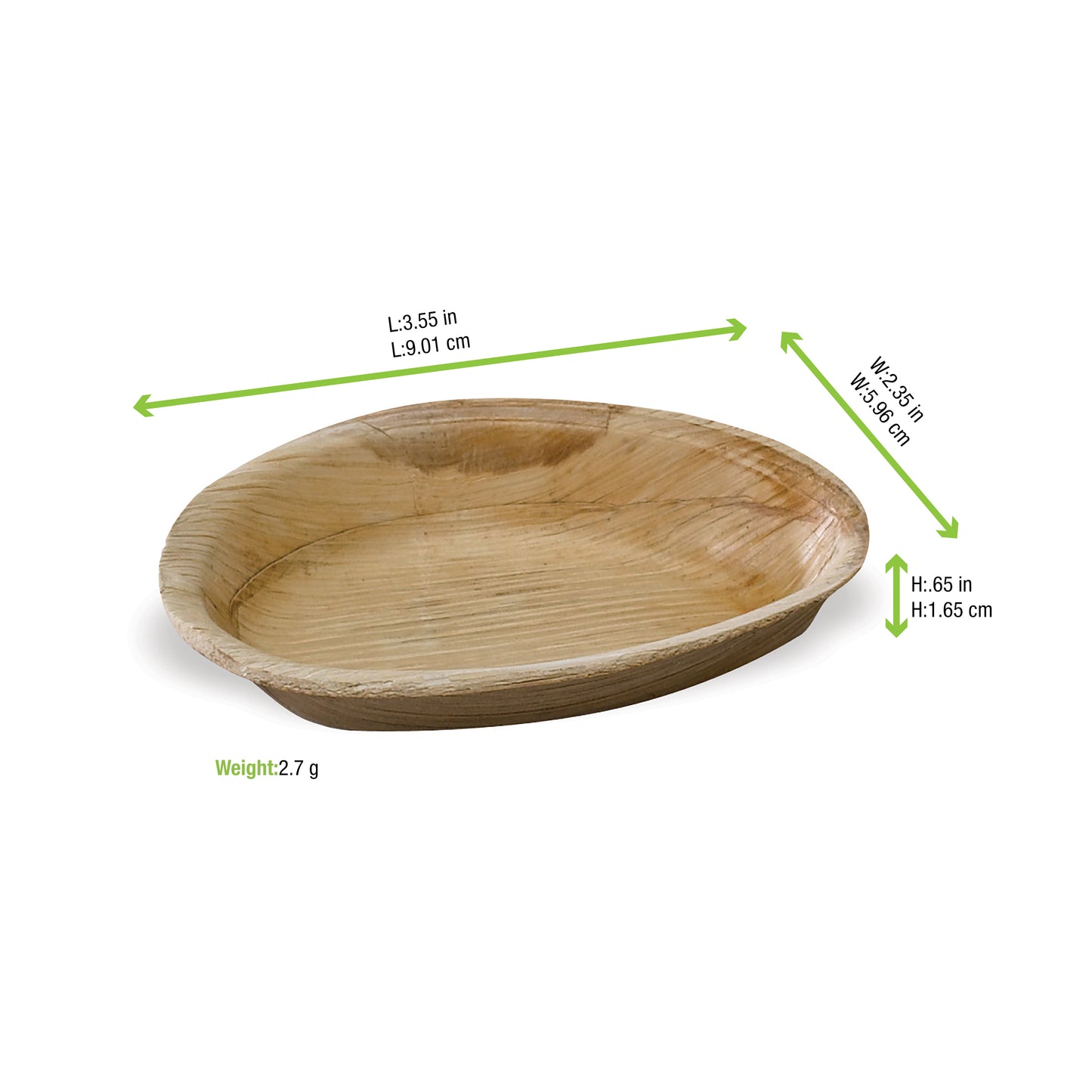 Egg Shaped Palm Leaf Plate