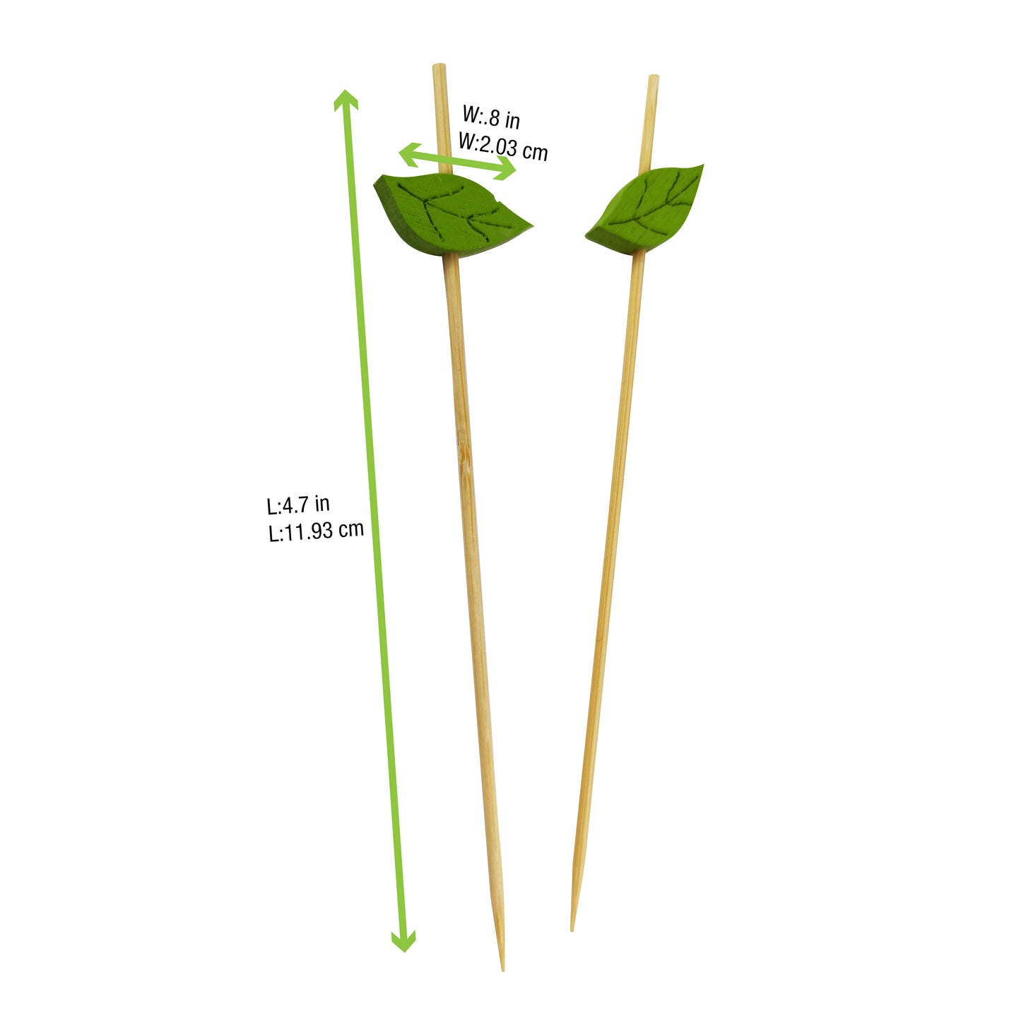 Bamboo Skewers with Wooden Leaf