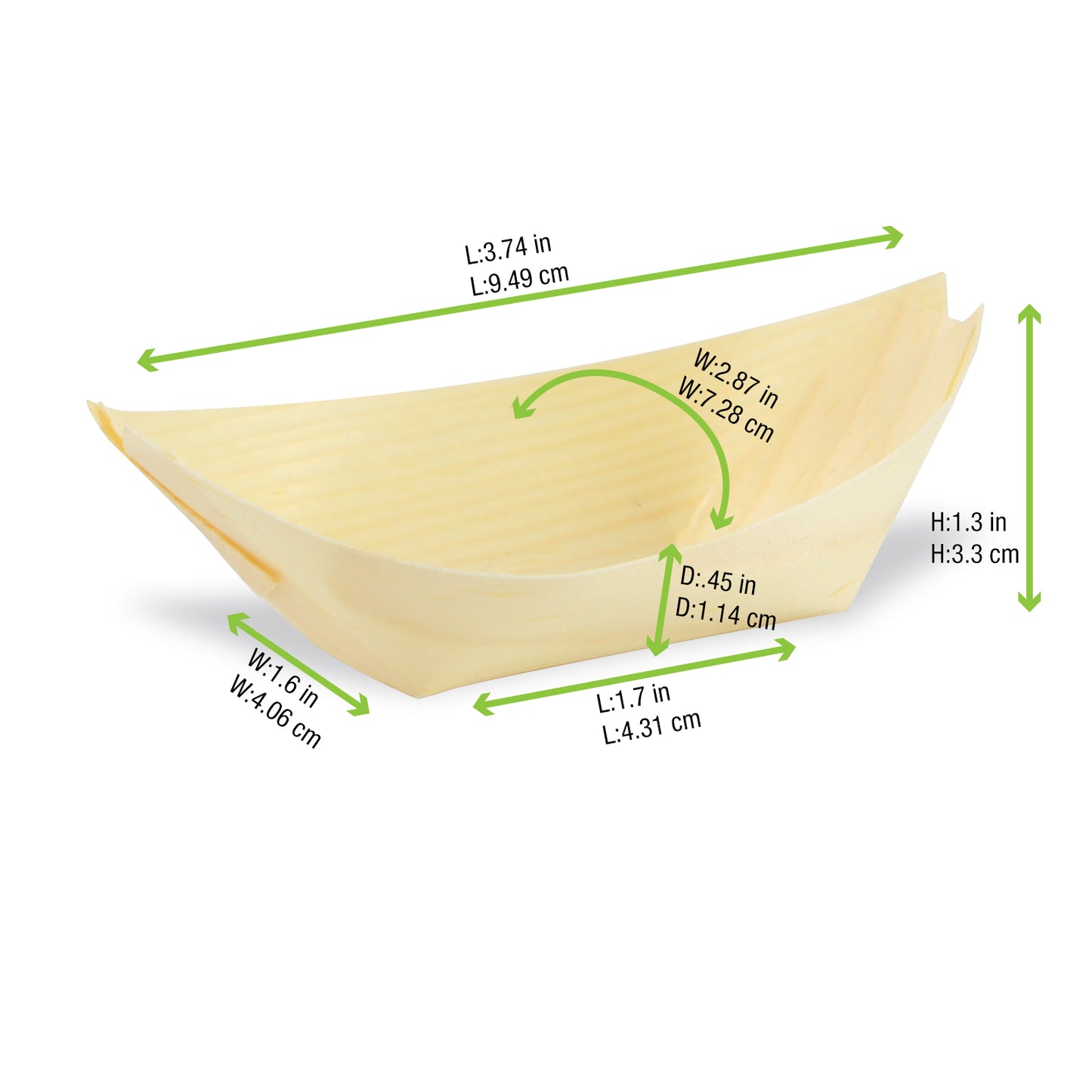 Medium Wooden Boat 800/Case