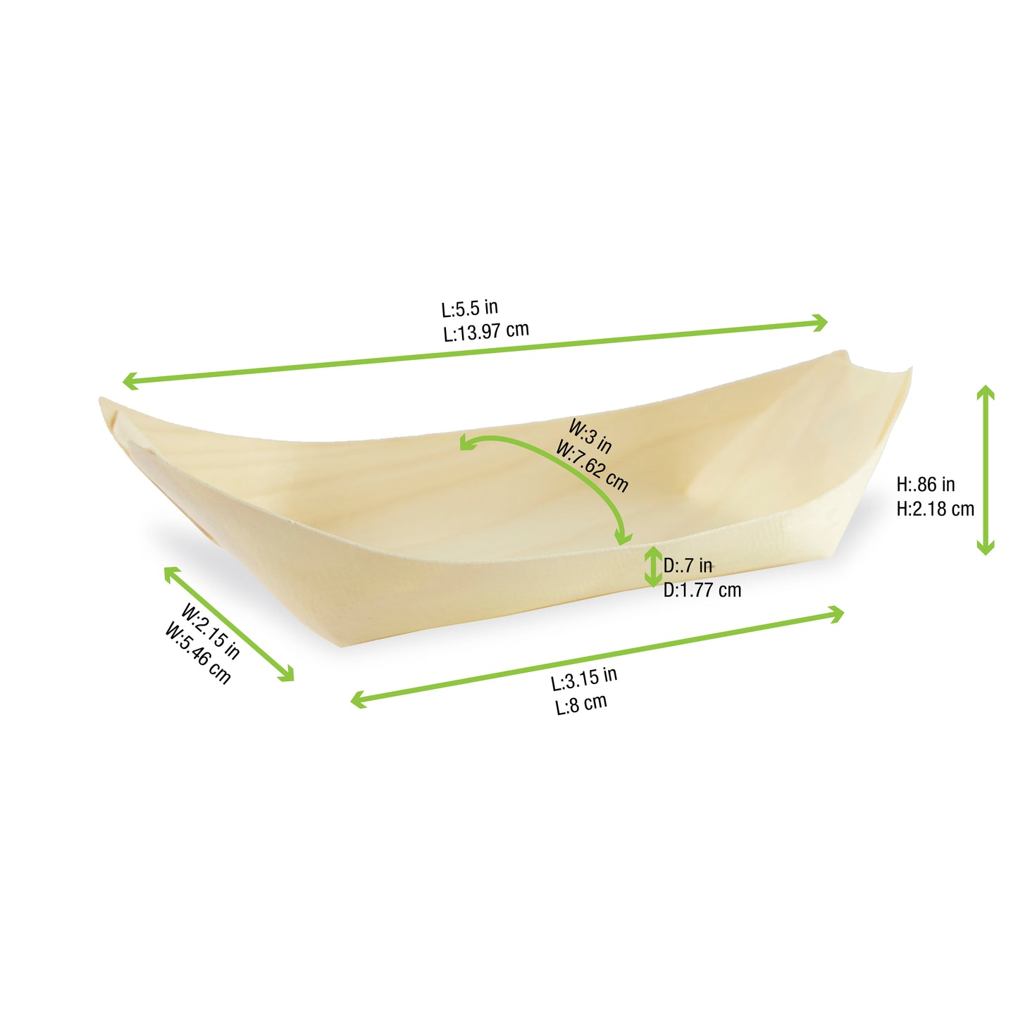 Medium Wooden Boat 500/Case