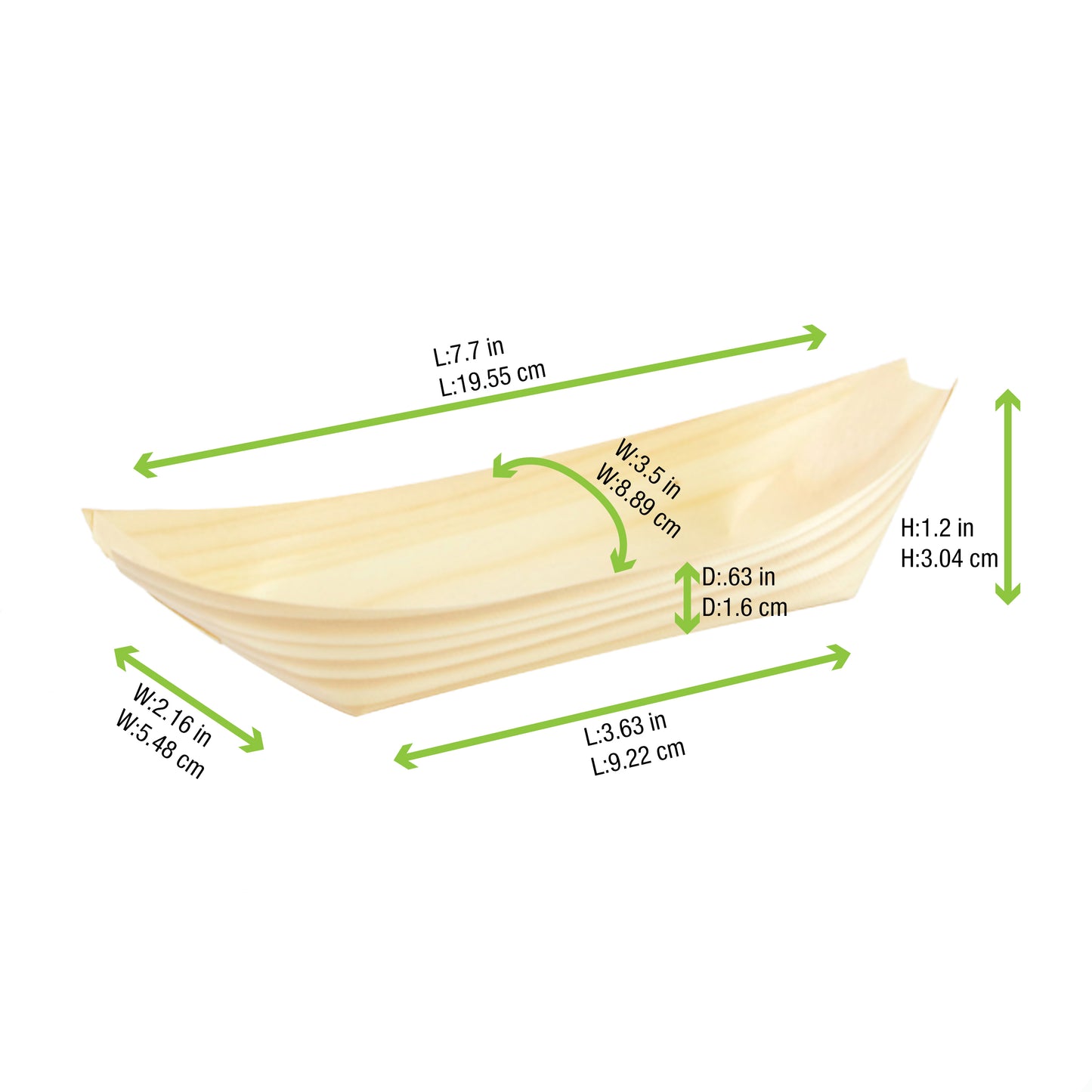 Medium Wooden Boat 500/Case