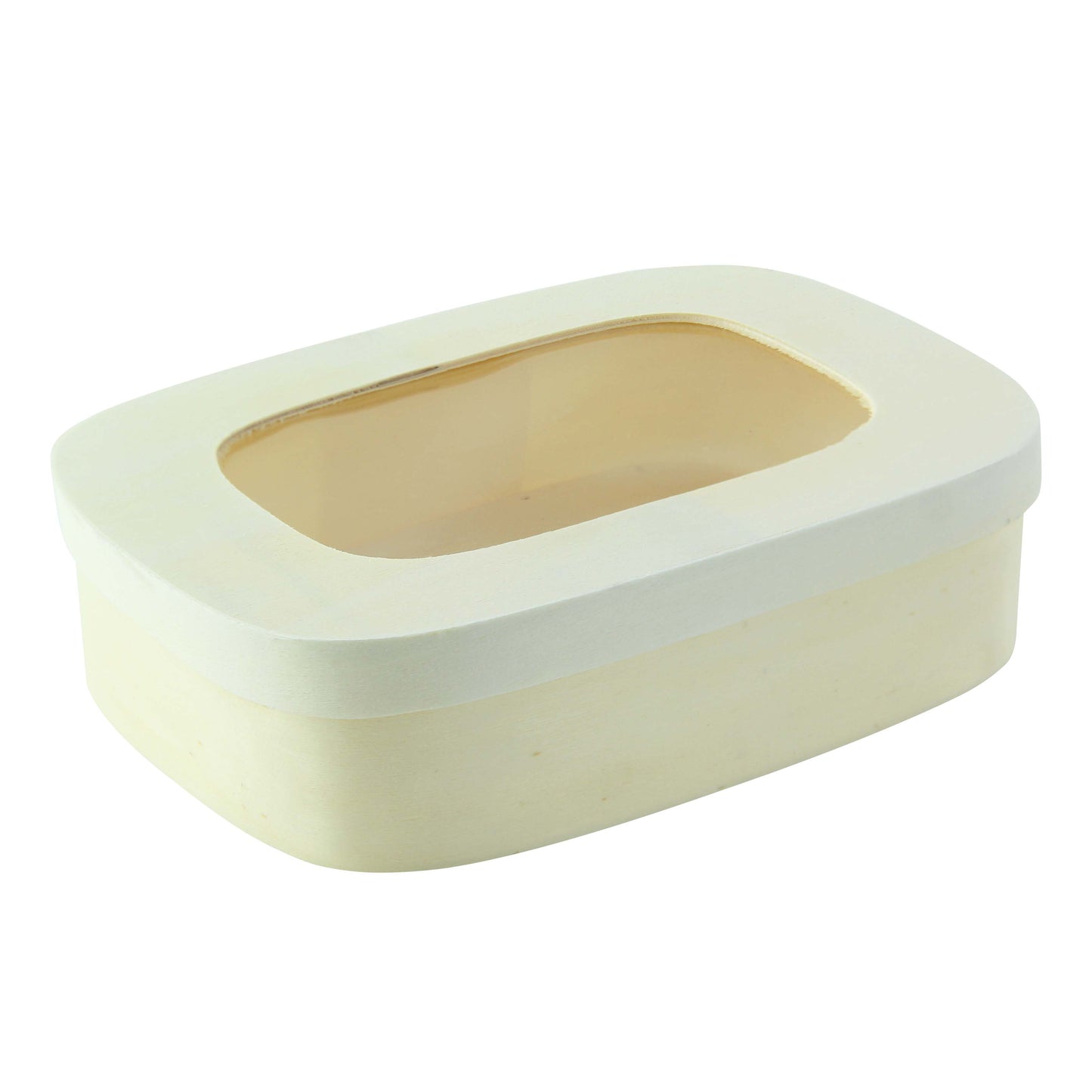 Rectangular Wood Box with Window Lid 25/Cs