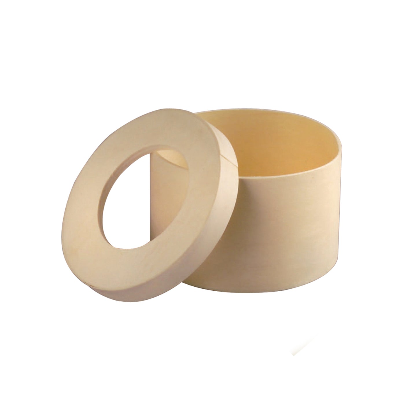 Round Wooden Box with Window Lid
